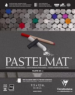 Clairefontaine Pastelmat Glued Pad - Palette No. 6 - (9 1/2 x 12 Inches) 24 x 30 cm - 360g - 12 Sheets - Charcoal Grey