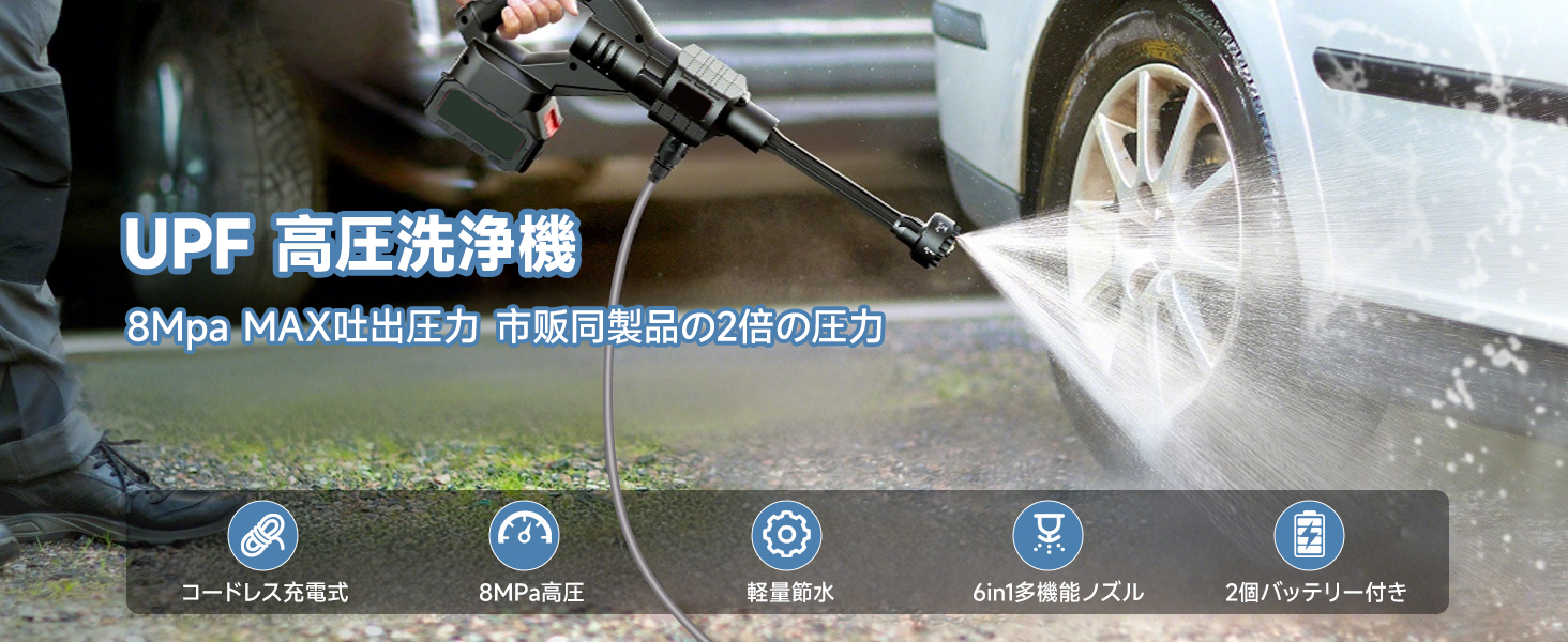 Amazon | UPF 高圧洗浄機 2025昇級版新登場 8MPa 高圧洗浄機 
