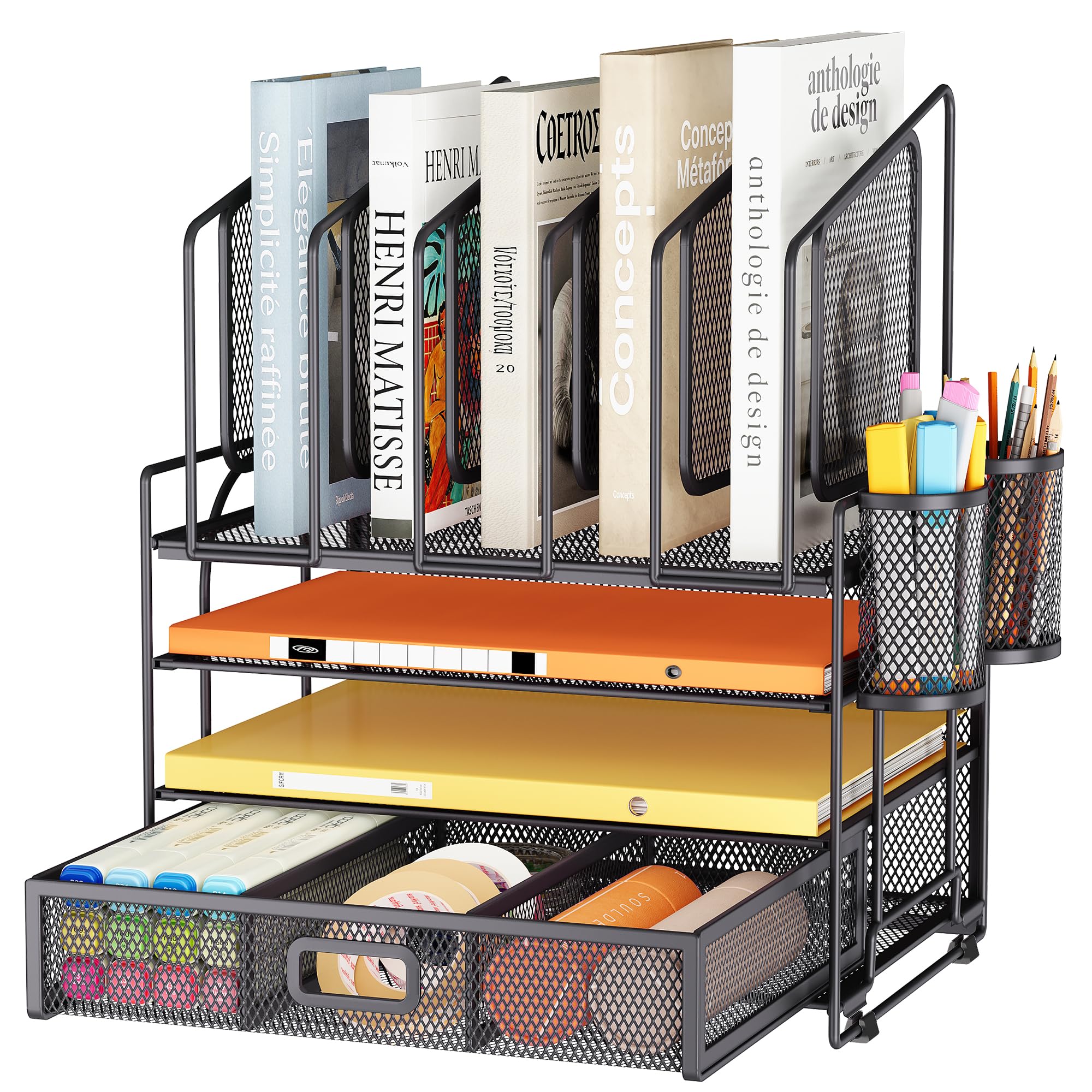 Marbrasse 4 Tier Mesh File Organizer with Vertical File sold price at auction in Canada