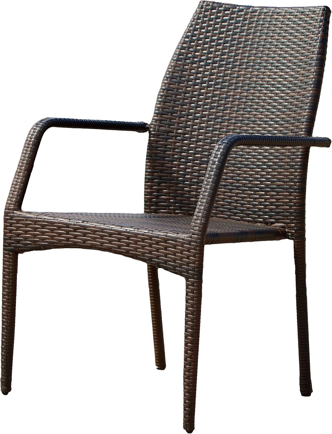 Christopher Knight Home Bridget Outdoor Wicker Stacking Patio Chairs, 2-Pcs Set, Multibrown