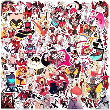 50PCS Hazbin Cartoon Hotel Stickers for Water Bottles Laptop Luggage, Cute Stickers for Adults Teens Waterproof Vinyl Decals HH