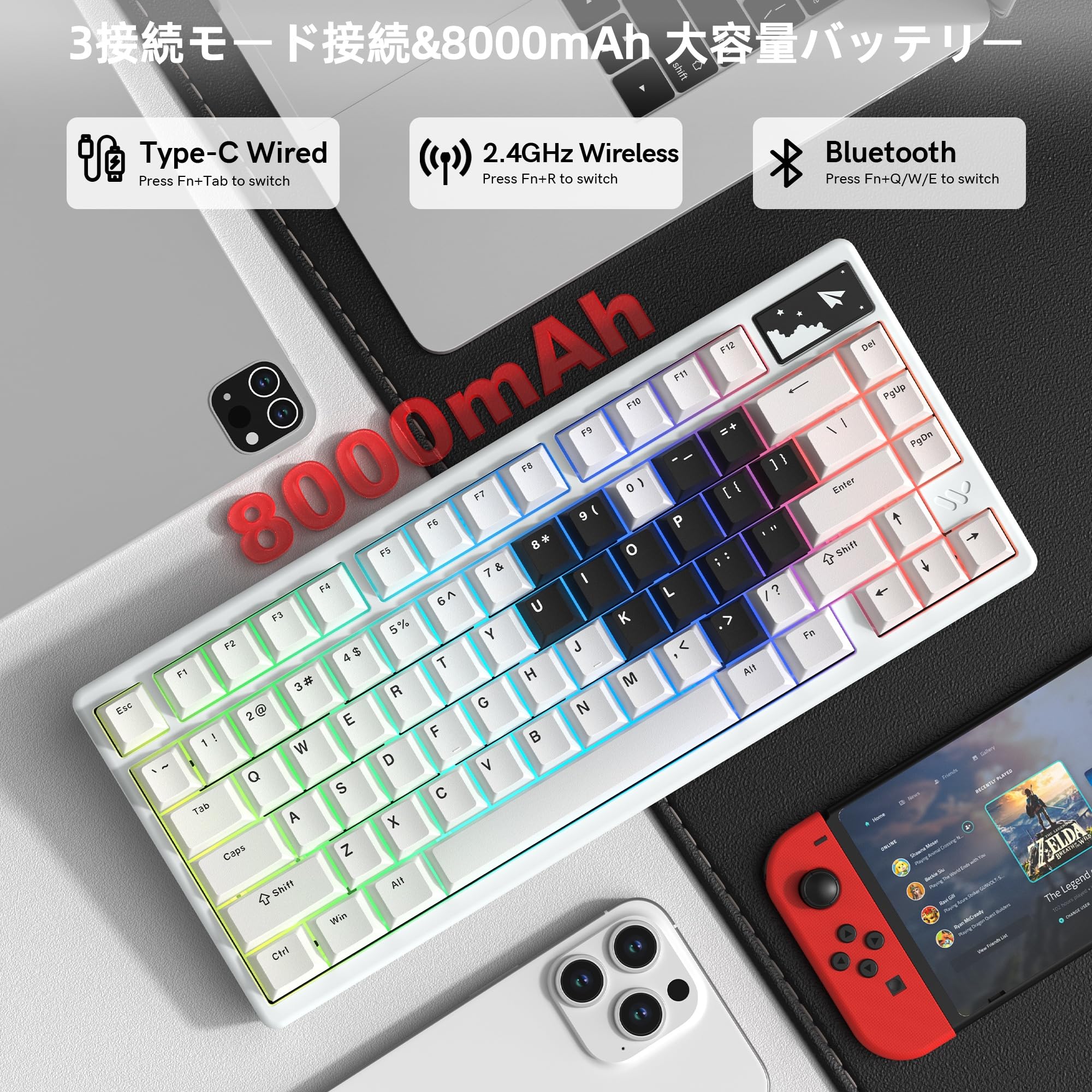 Amazon | Womier SK71 Pro ゲーミングキーボード 有線 メカニカル