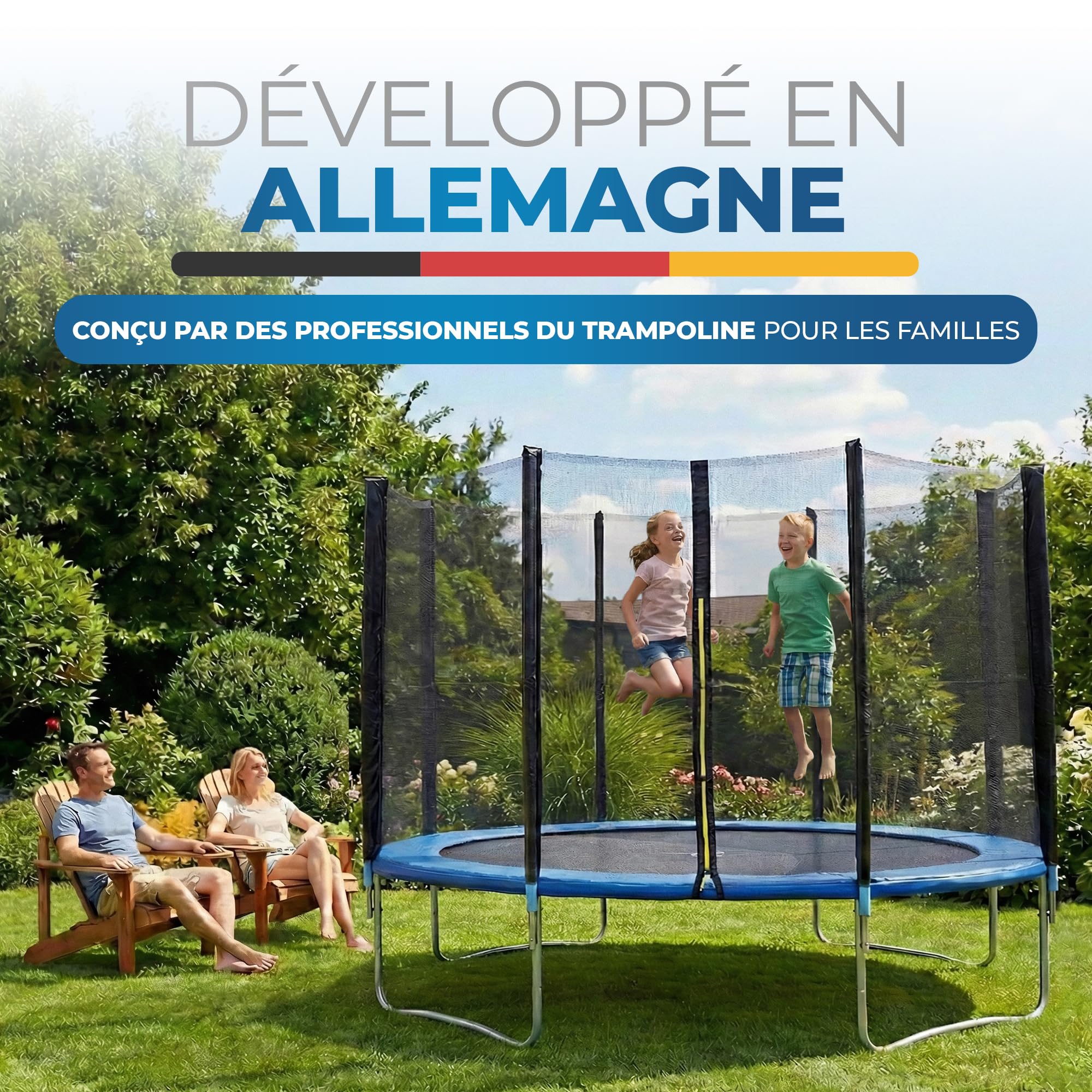 Coussin de Protection Coussin de Ressorts pour Trampoline, en PVC, Anti-UV, Bleu