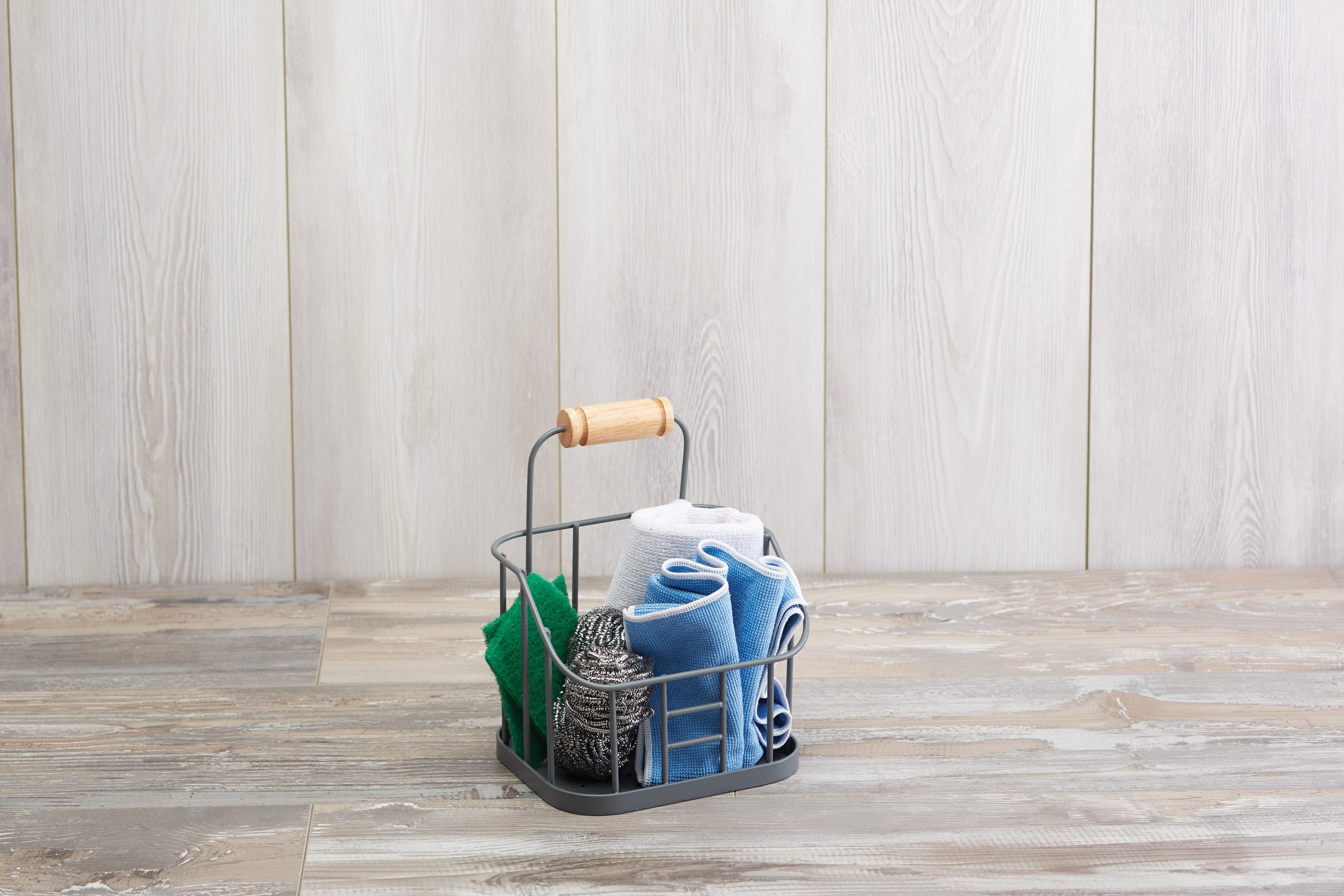 KitchenCraft Living Nostalgia, Koszyk do Zlewu, Metal, 14,3 × 17,3 × 21,5 cm - Kolor Szary