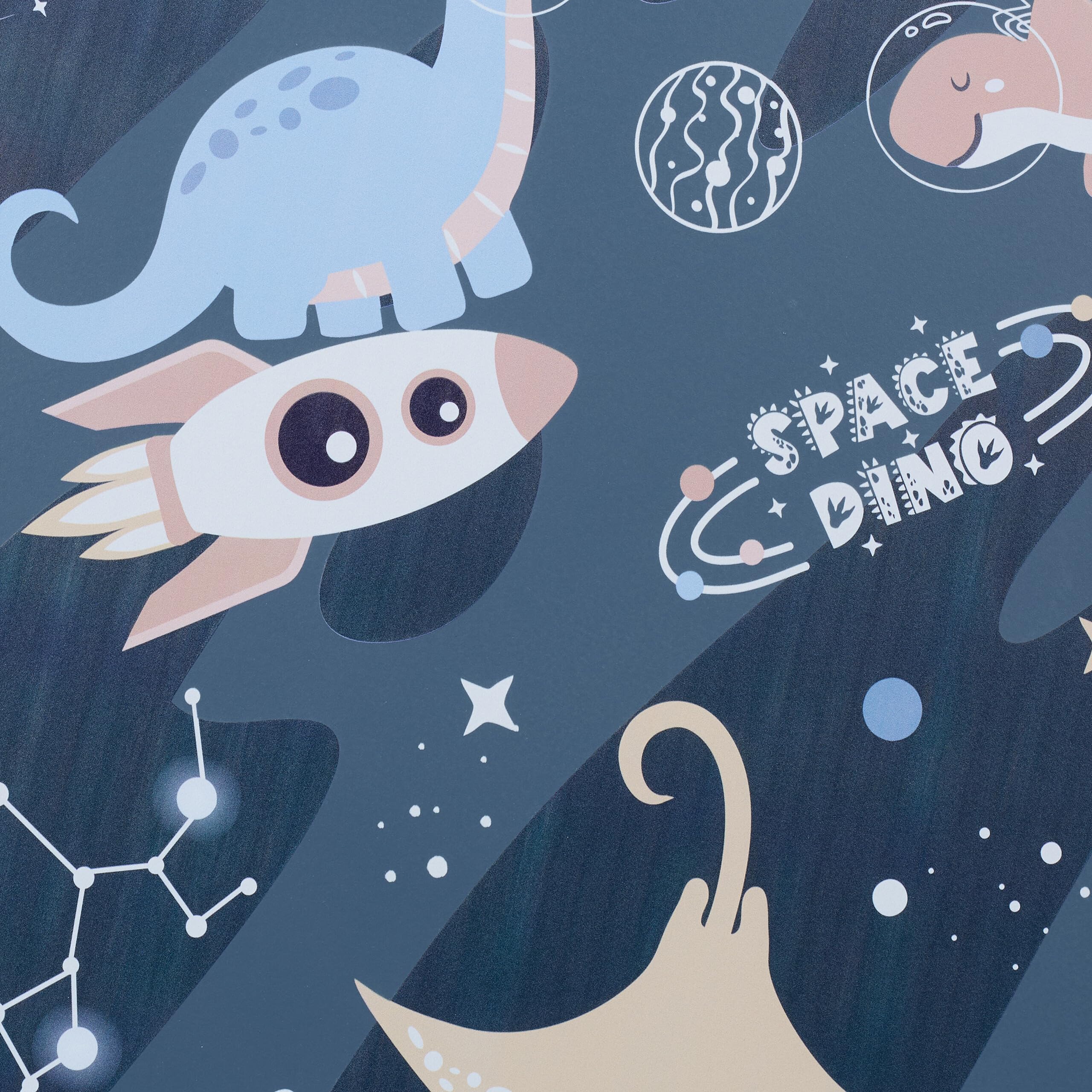 Relaxdays Kindersitzgruppe, 3-TLG., Space Dino, Kindertisch mit 2 Stühlen, Mädchen & Jungen, Sitzecke Kinderzimmer, bunt
