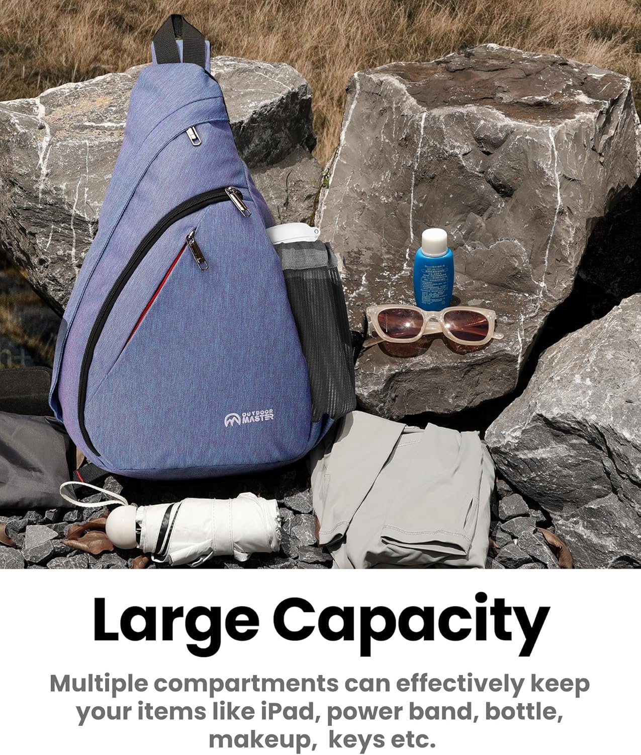 OutdoorMaster Sling Bag, Hiking Daypack, Crossbody Shoulder Chest Urban Outdoor Travel Backpack for Women & Men - Image 4