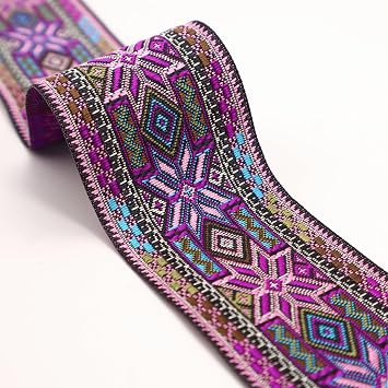 Jacquard Ribbon 5 Yards Embroidered Woven Trim for Sewing DIY Crafts, Clothing Accessories Decoration