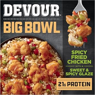 Devour Big Bowl Spicy Fried Chicken with Sweet and Spicy Glaze, 14 oz Box