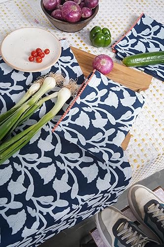 Miniatura 8 de TARAN LIVING Paños de Cocina y de Té Estampados de Algodón con Barra para Platos, 18 x 28 pulgadas con Ribetes, Juegos de Paños de Cocina de Algodón