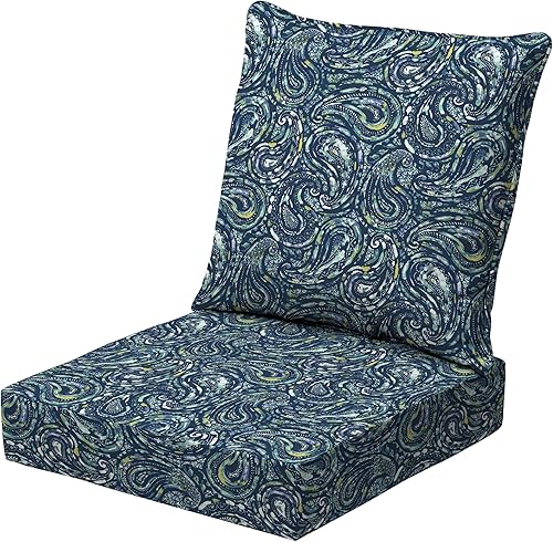 Arden Selections earthFIBER - Juego de cojines de asiento profundo para exteriores, 24 x 24 pulgadas, repelente al agua, resistente a la