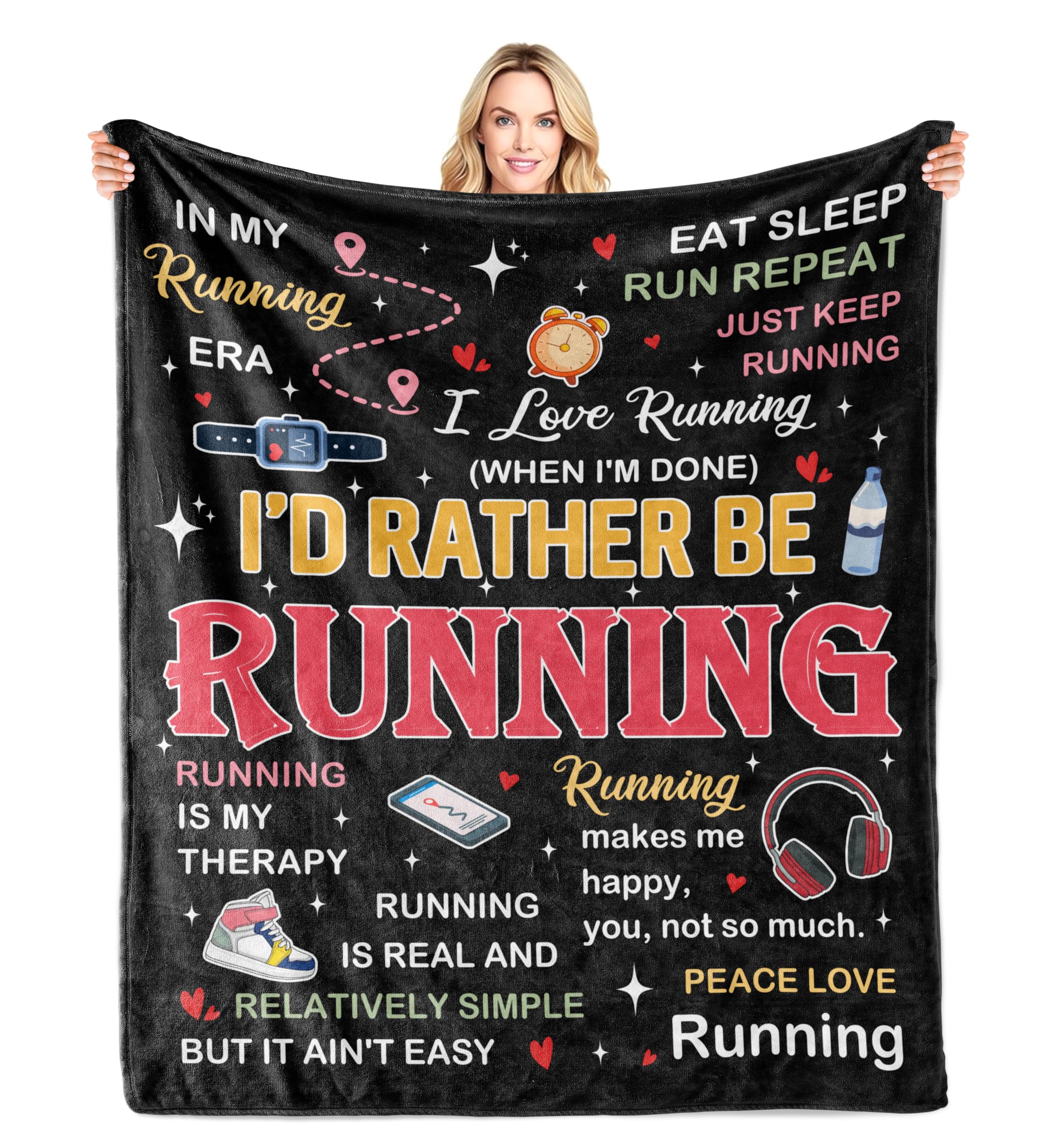 Gifts for Runners Women/Men Blanket, Cross Country Gifts, Marathon Runner Gifts, Cool Running Accessories Throw, Track and Field Gifts 60"X50"
