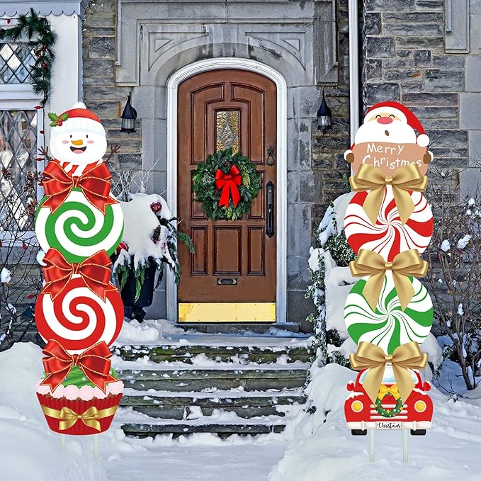 2 Pieces Christmas Outdoor Decorations Yard Signs