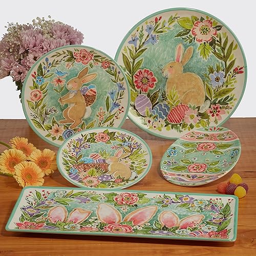 Miniatura 3 de Certified International Joy Of Easter - Juego de 6 platos de ensalada y postre de melamina de 9 pulgadas