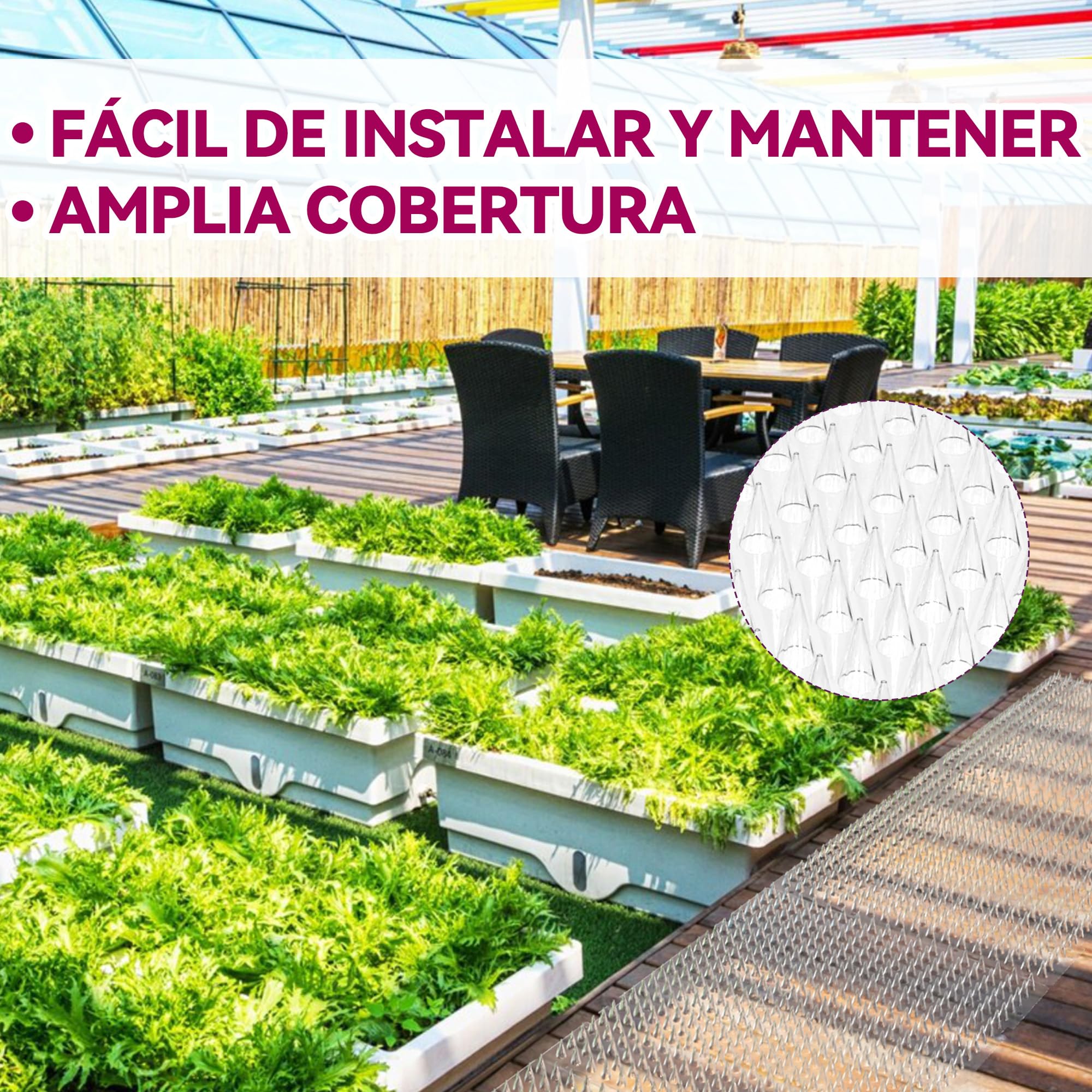 Anti Gatos Juego de 16 Rejillas Pinchos para Gatos: Duradera para Uso en Interiores y Exteriores para jardín, parterres y repisas de balcón