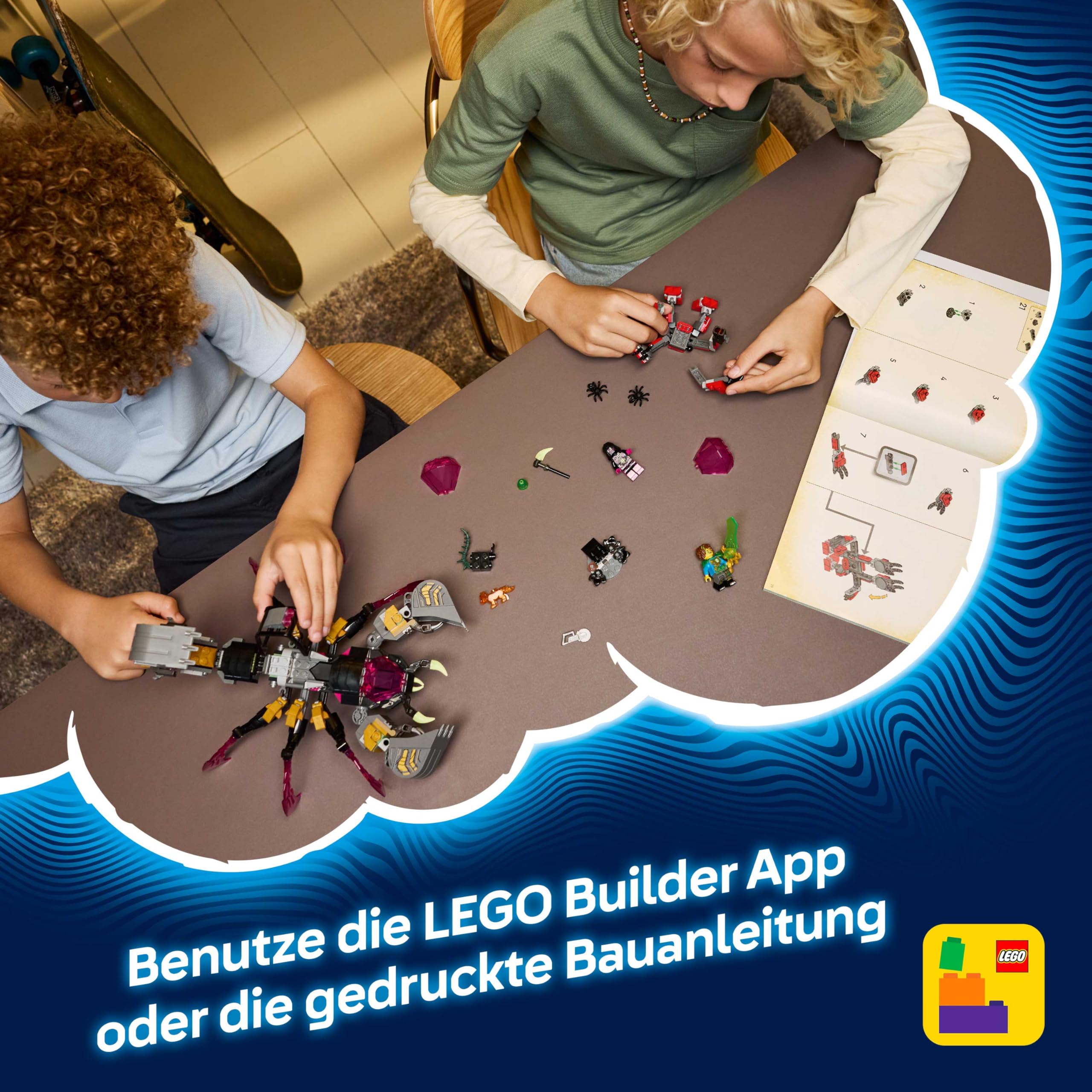 LEGO DREAMZzz 2in1 Albtraum-Skorpionbagger - Spielzeug in Wespenfigur verwandelbar - inkl. 3 Minifiguren und Einer sammelbaren orangefarbenen Schatz-Kreatur - Geschenk für Jungen ab 7 Jahren - 71513