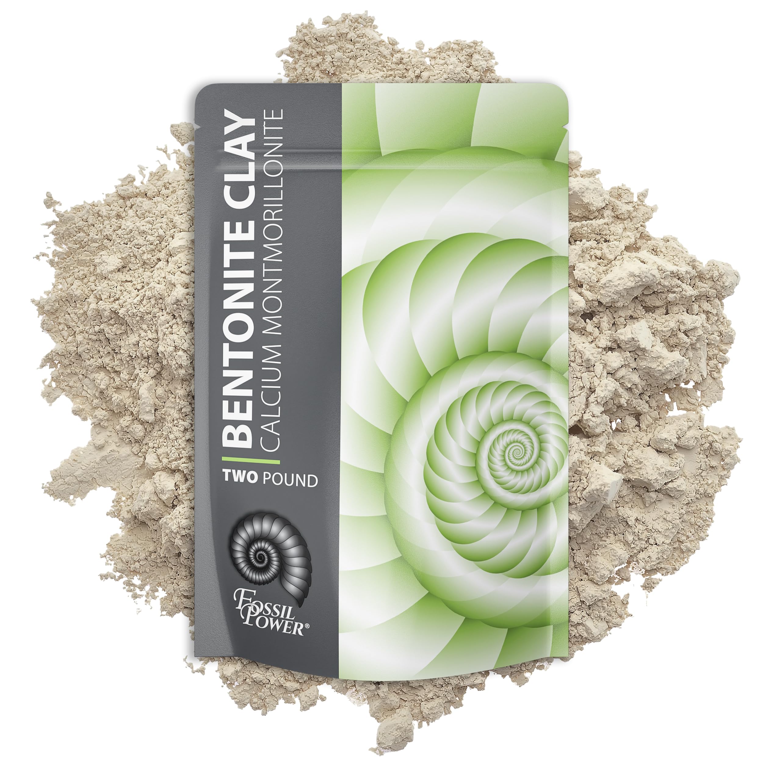 FOSSIL POWER CALCIUM BENTONITE CLAY 2lb - Natural Clay Powder for Cleansing- Best Hair and Facial Treatment for Radiant Skin