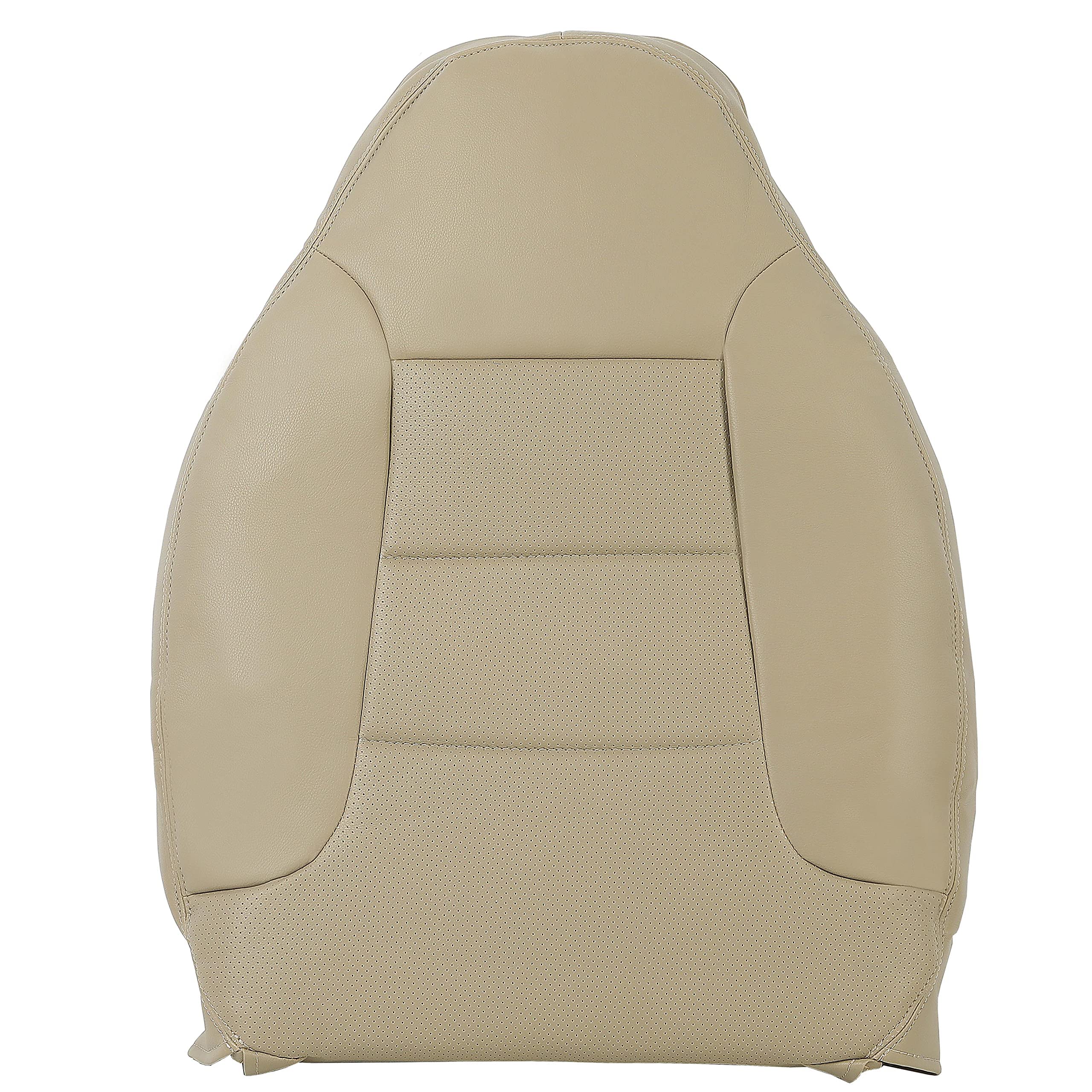 ECOTRIC Synthetic Leather Seat Cover Compatible with 1992-1996 Ford Bronco - Med Mocha Tan (Driver/Passenger Top Cover)