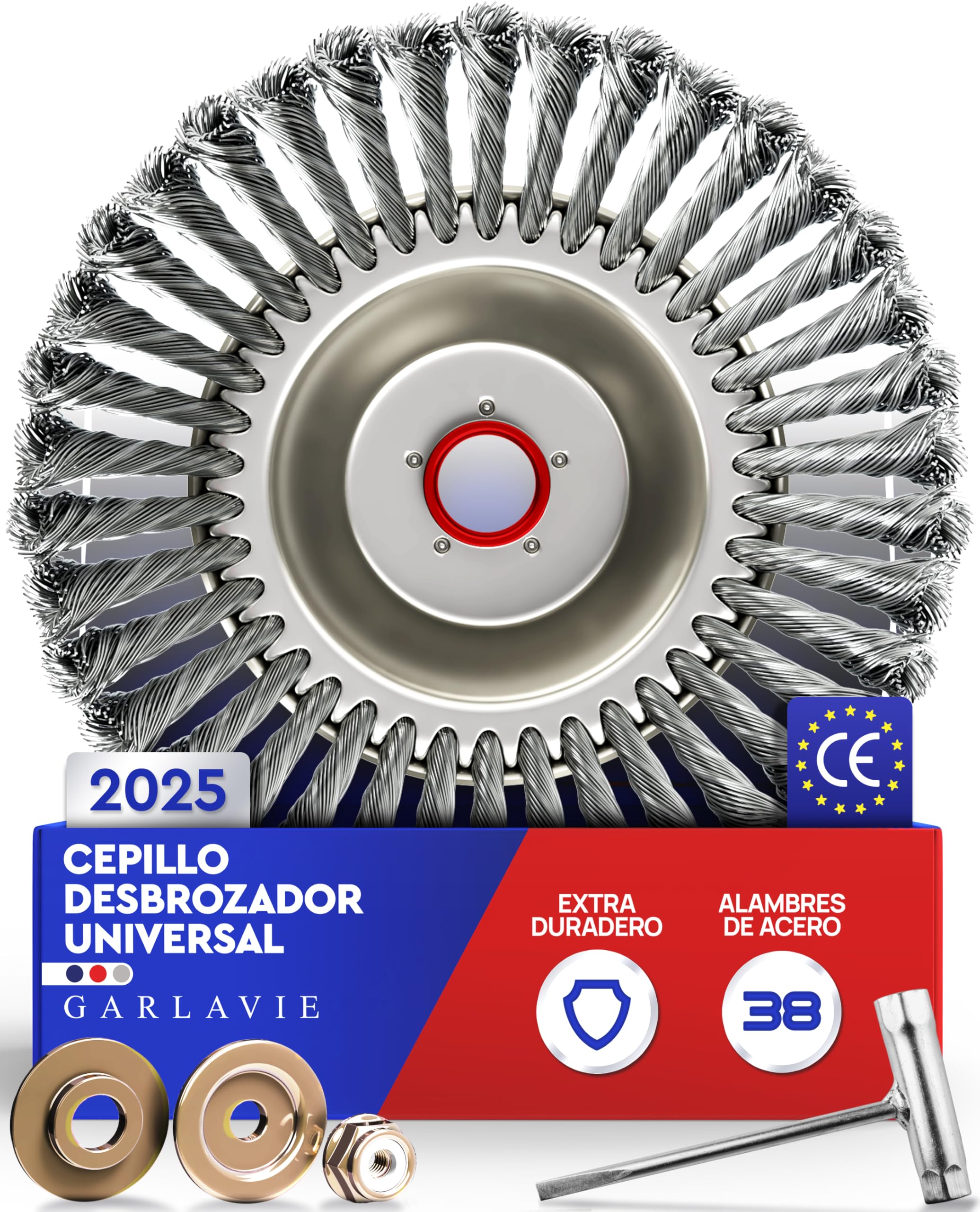 Cepillo para Desbrozadora de 24,5 mm - Cepillo Alambre Eliminar Musgo y Maleza