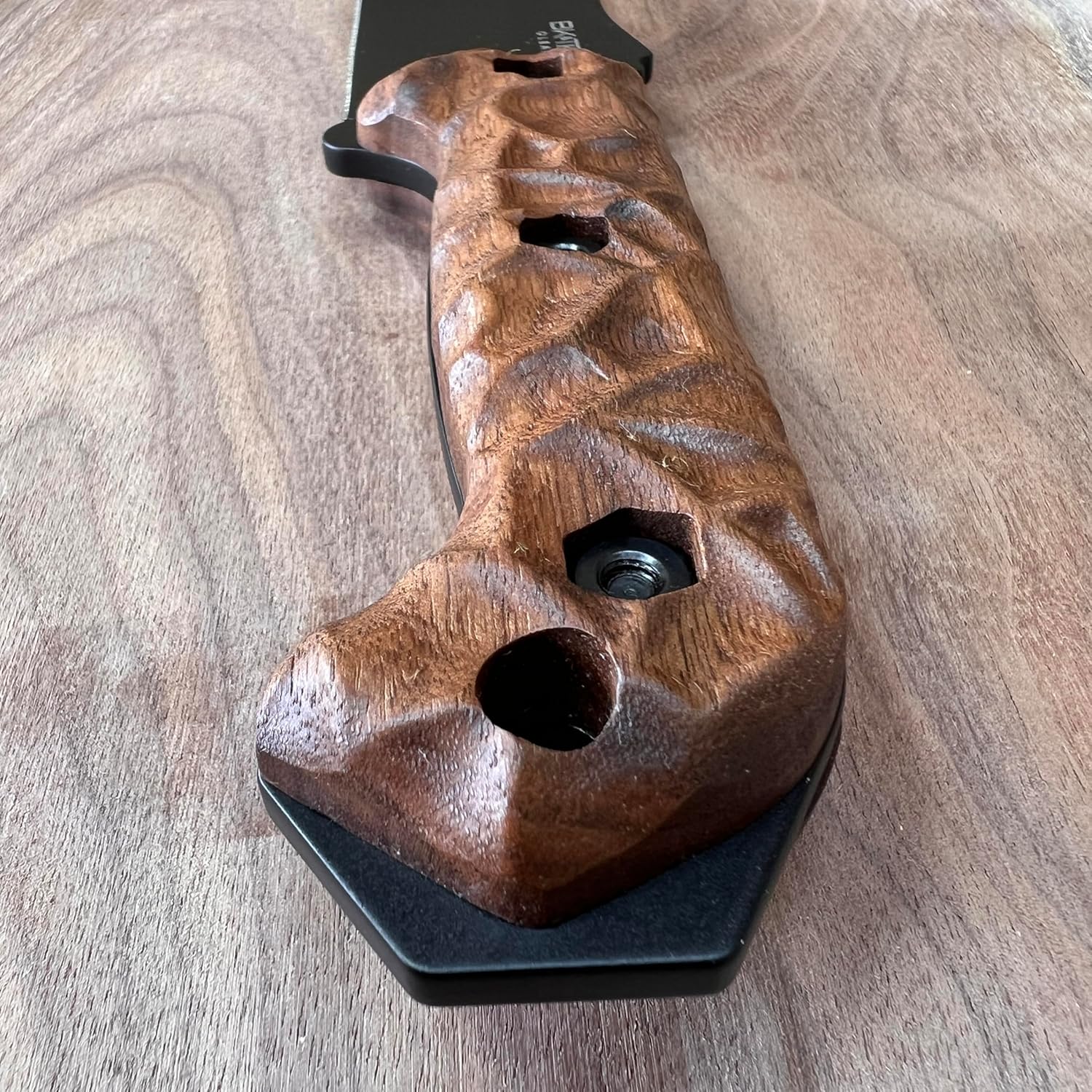 Royalcurl walnut scales handles compatible with Ka-Bar Becker bk-2, bk-7, bk-9, etc models knife