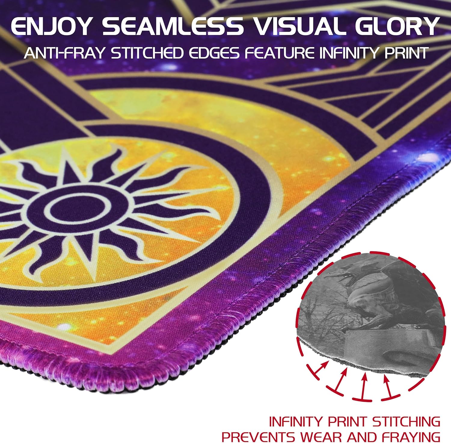 ENHANCE TCG Playmat - Tabletop Card Playmat with Stitched Edges, Smooth Surface, and Drawstring Travel Pouch - Compatible with MTG, YuGiOh, Pokemon, Lord of The Rings, and Other TCG and LCG - Stars