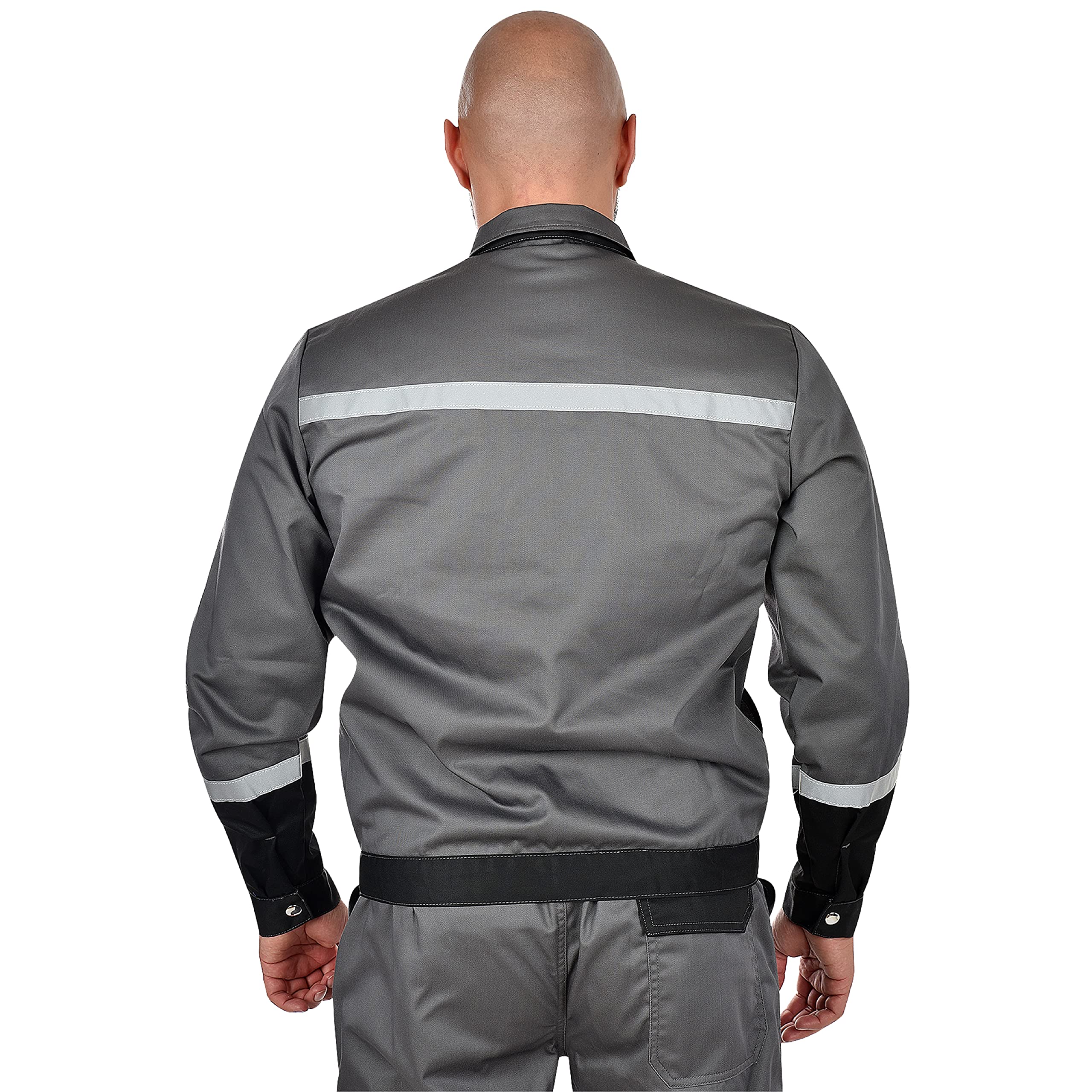 BWOLF Char Veste de Travail Homme Veste Chantier Multifonctionnel Veste de travail réfléchissante - Bleu/gris