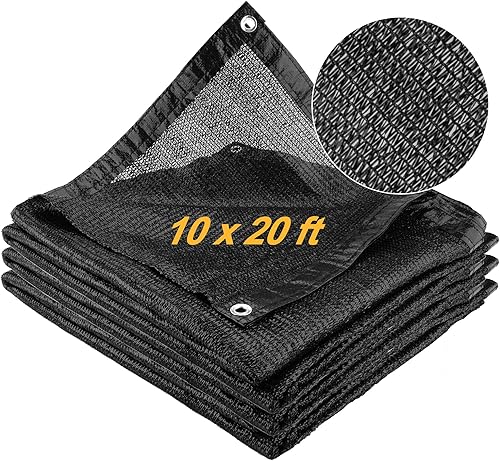 Miniatura 9 de SPORTYOUTH Tela para sombra 50% - 60% negro, 6 x 50 pies, lona de malla con ojales, resistente a los rayos UV, toldo para jardín, pérgola,