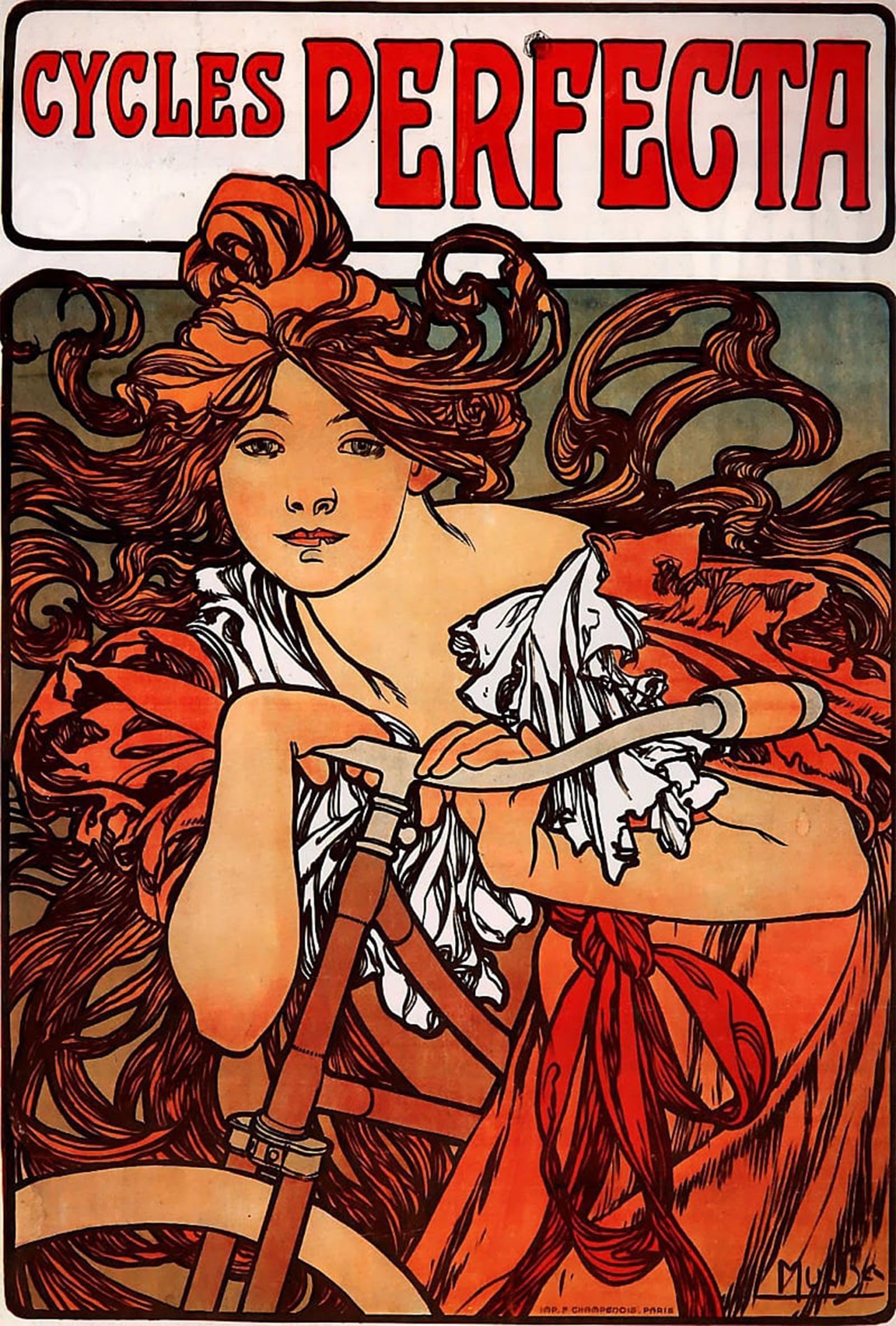 RZHRHJES Retro Picture Portrait Oil Painting Modern Wall Artwork Poster Canvas by Alphonse Mucha Canvas Poster for Office Decor 60x90cm