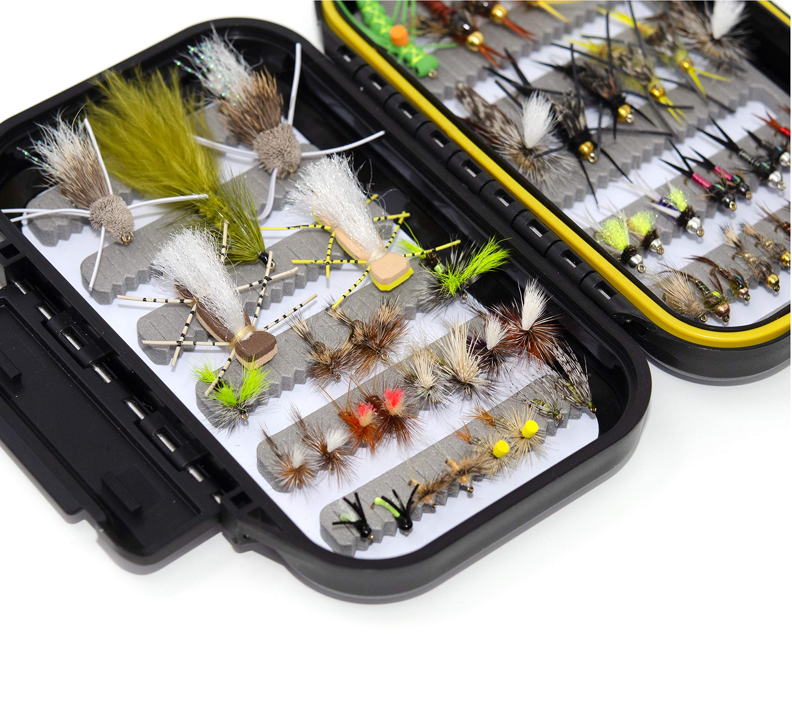 Snapklik.com : 56 Assorted Trout Fly Fishing Flies Kit Waterproof Fly ...