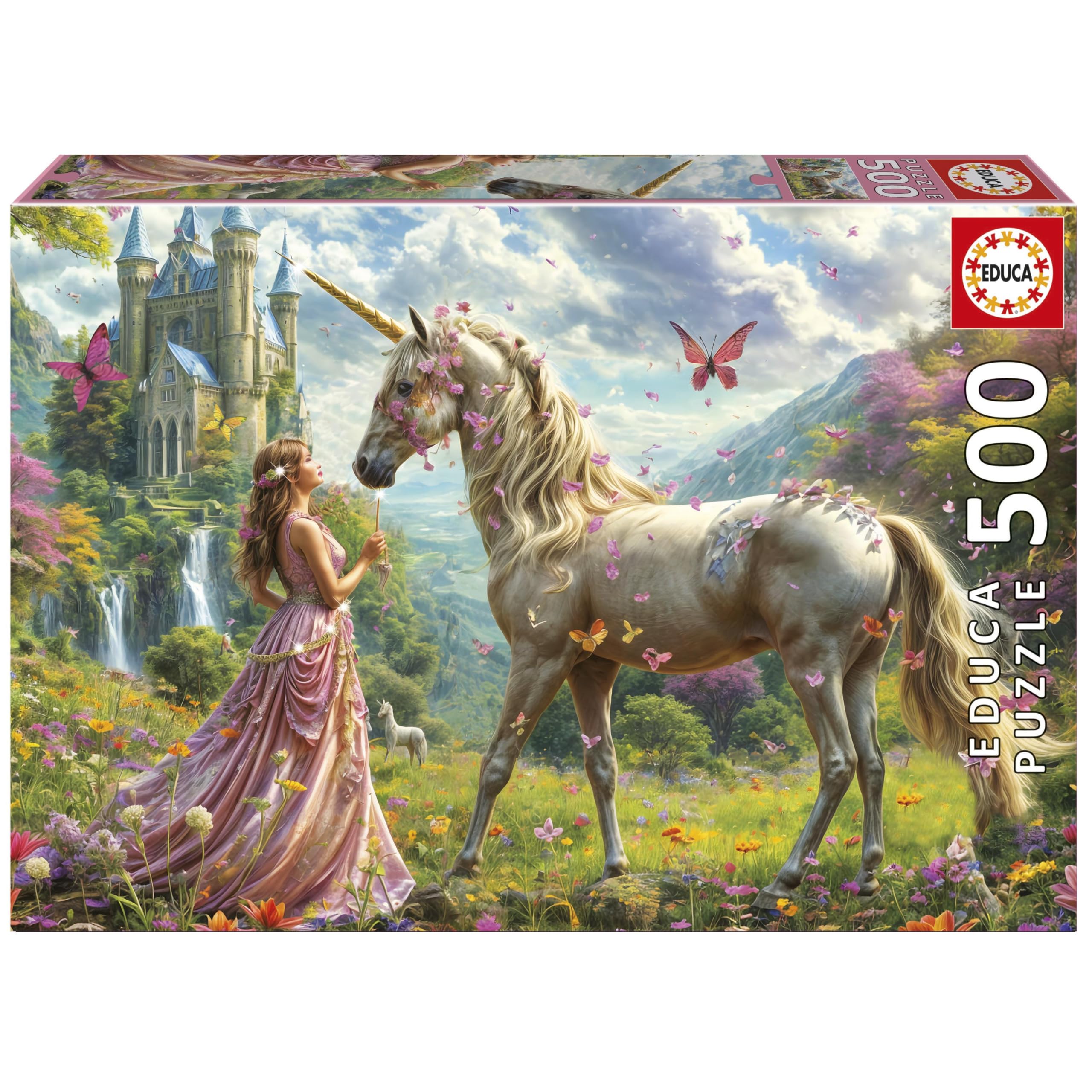 Educa - 500 Piece Puzzle for Adults | Fairies Unicorns, Butterflies | Dimensions: 48 x 34 cm Ages 11+ (20243)