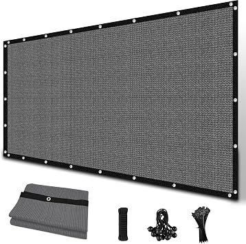 Amagenix 90% Shade Fabric Sun Shade Cloth with Grommets, 6 x 8 Pergola Replacement Shade Cover Canopy for Garden Outdoor Patio, Light Grey We Make Custom Size