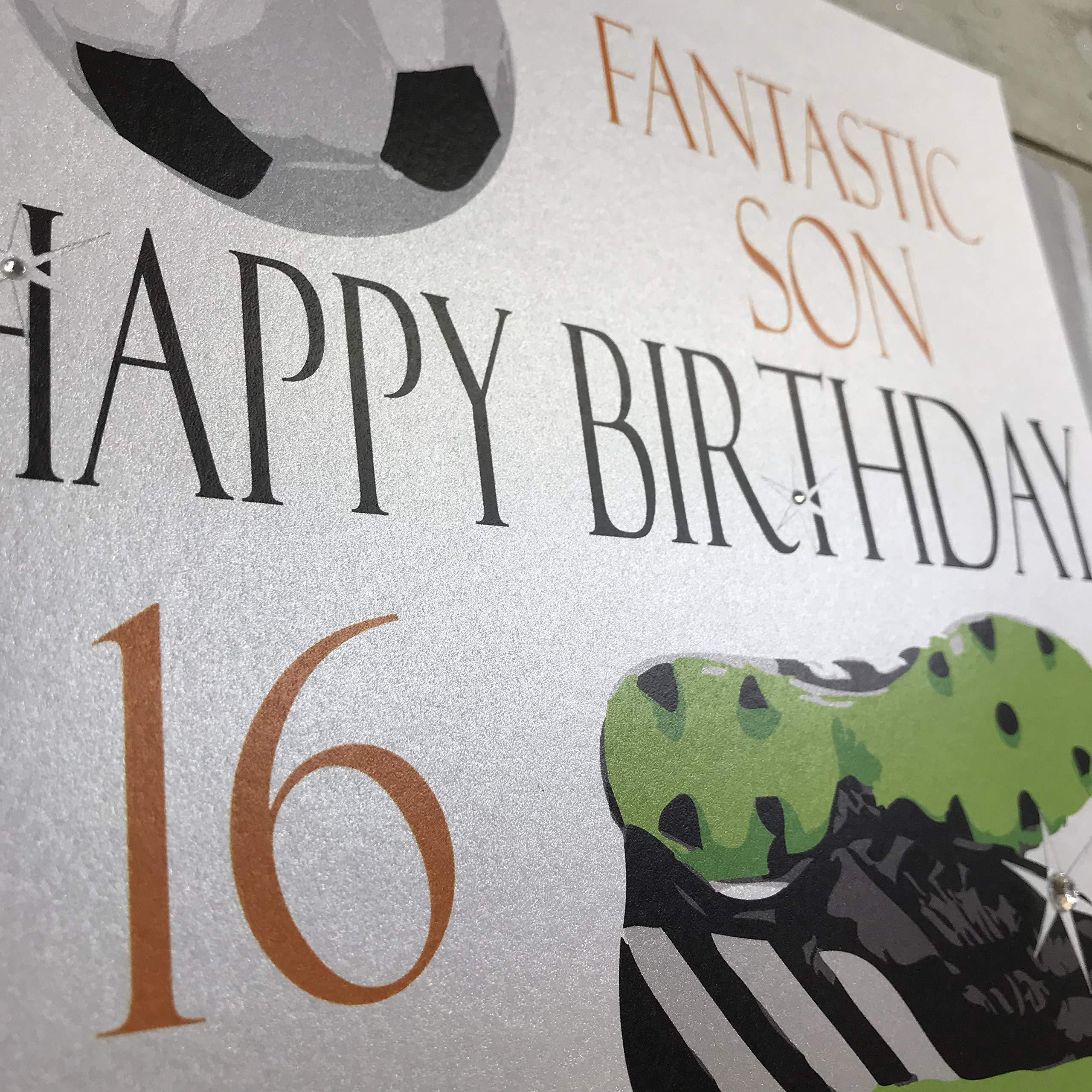 Stuff4 Biglietto Di Auguri Il 16° Compleanno Ragazzi Con Palloncini Blu Glitterati – Biglietti Di Auguri 16 Anni Figlio Fratello Nipote 145mm Regalo - Foto 10