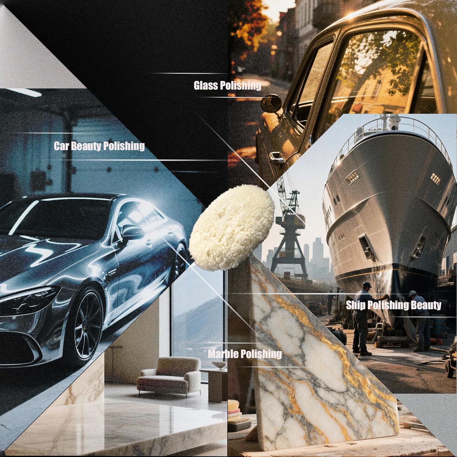 8" Double-Sided Medium-Grit Wool Polishing Pad - Deburring Technology, for Automotive Refinishing & High-Gloss Surfaces - Image 7