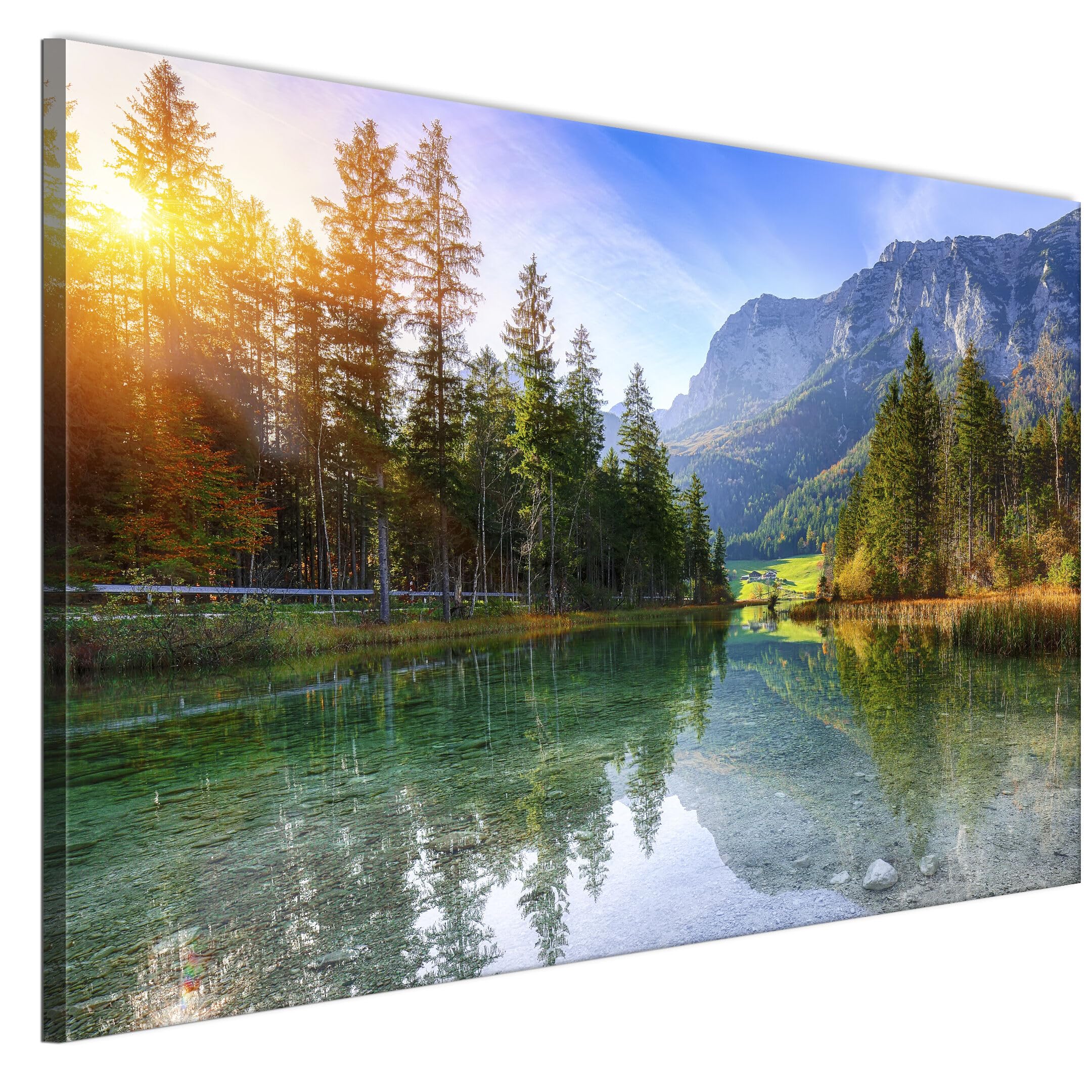 LUMASOUL Wandbilder Wohnzimmer Leinwandbild Landschaft 120x80 cm