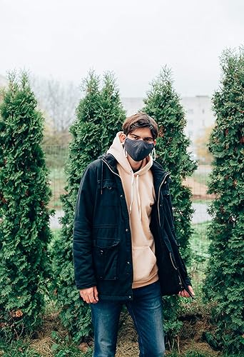 Miniatura 10 de Mascarillas reutilizables de moda lindas con cintas elásticas ajustables para las orejas y bolsillo para filtro para adultos, paquete de 5, 4, 3, 2,