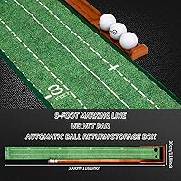 Vista 5 de Putting Green en interiores, tapete de golf con retorno automático de bola, superficie de terciopelo de cristal de alta calidad, tapete de práctica