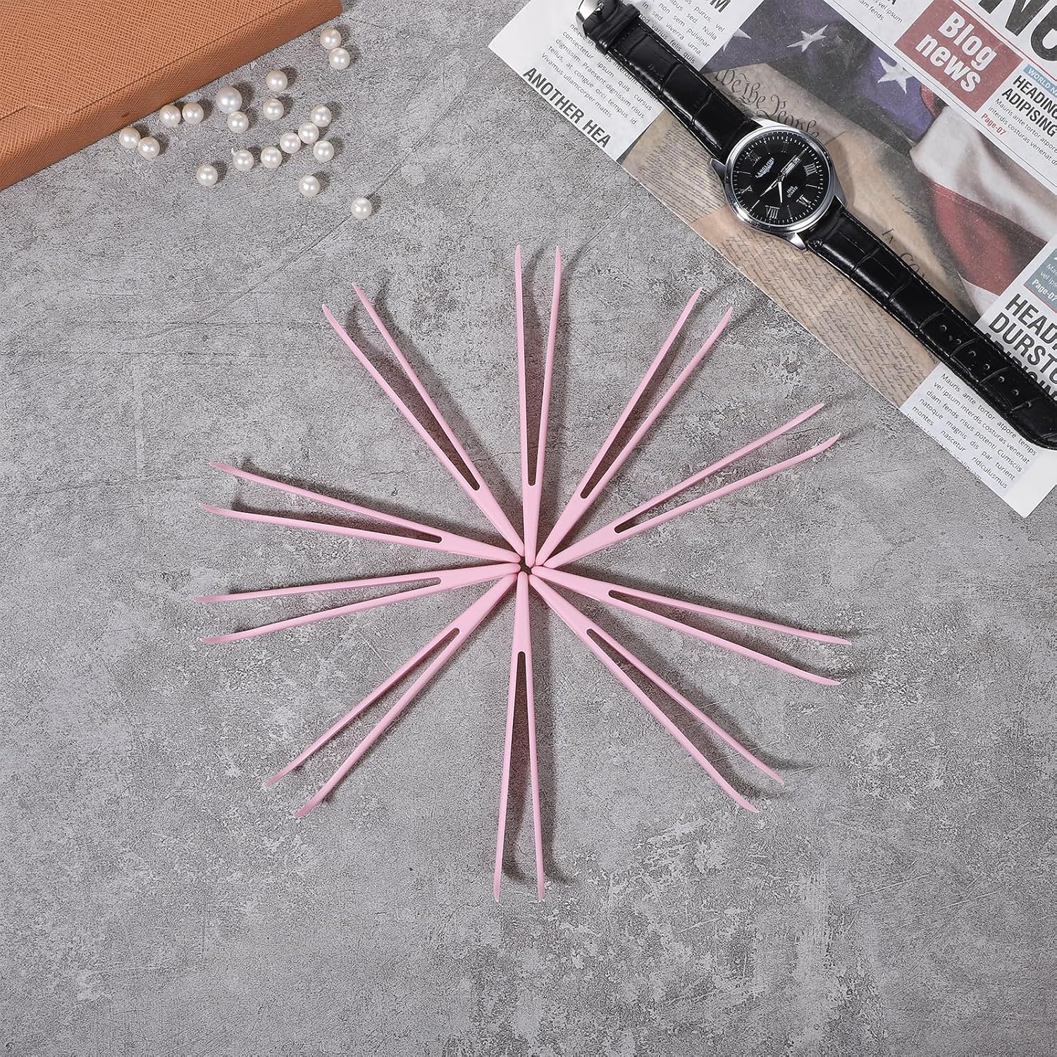 10 Pcs Bent Plastic Tweezers, Kids 4.5 Inch Craft Tweezers Long Sticker Tweezer for Kids Crafting, DIY Jewelry Making, Stickers, Bead Bracelets, Feeding Reptiles, Baking Decoration (Pink)
