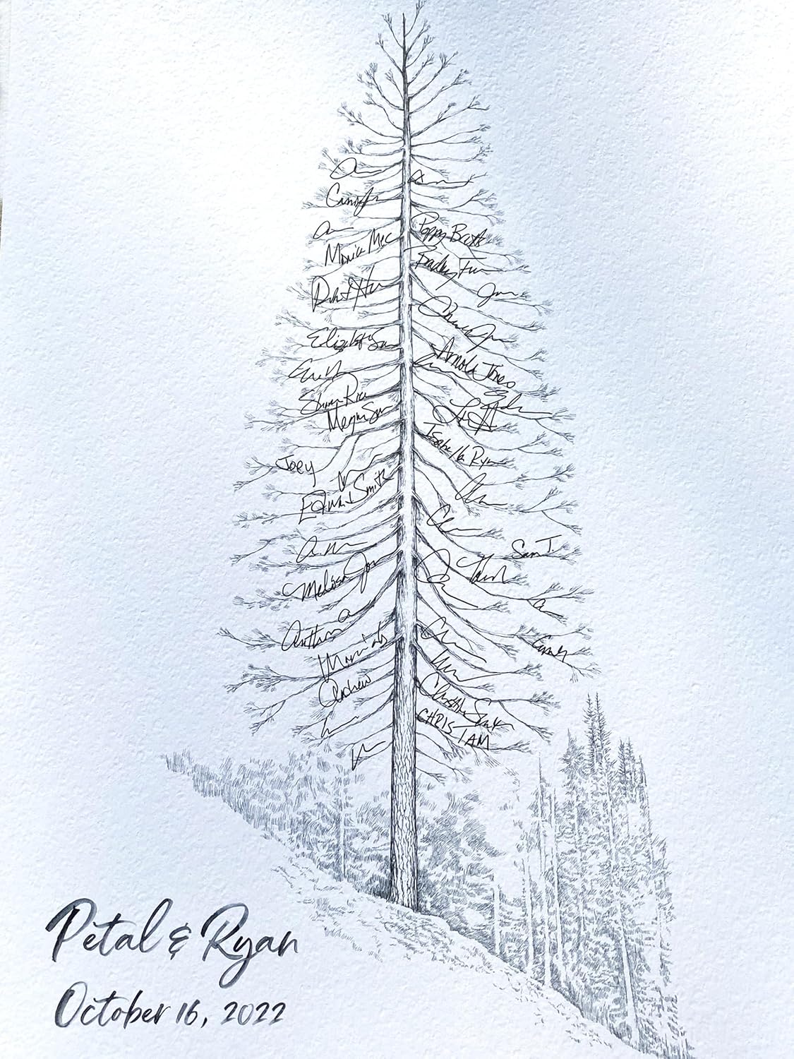 Guest Book Tree Pine Tree Signature Wedding Guestbook Tree Alternative for Weddings