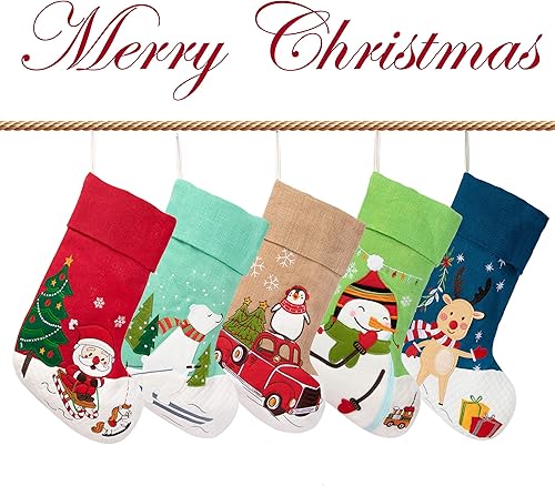 Miniatura 7 de LUBOT Calcetines de Navidad para decoración familiar, diseño de noche oscura estrellada, adornos de regalo de felpa bordados, medias de Navidad para