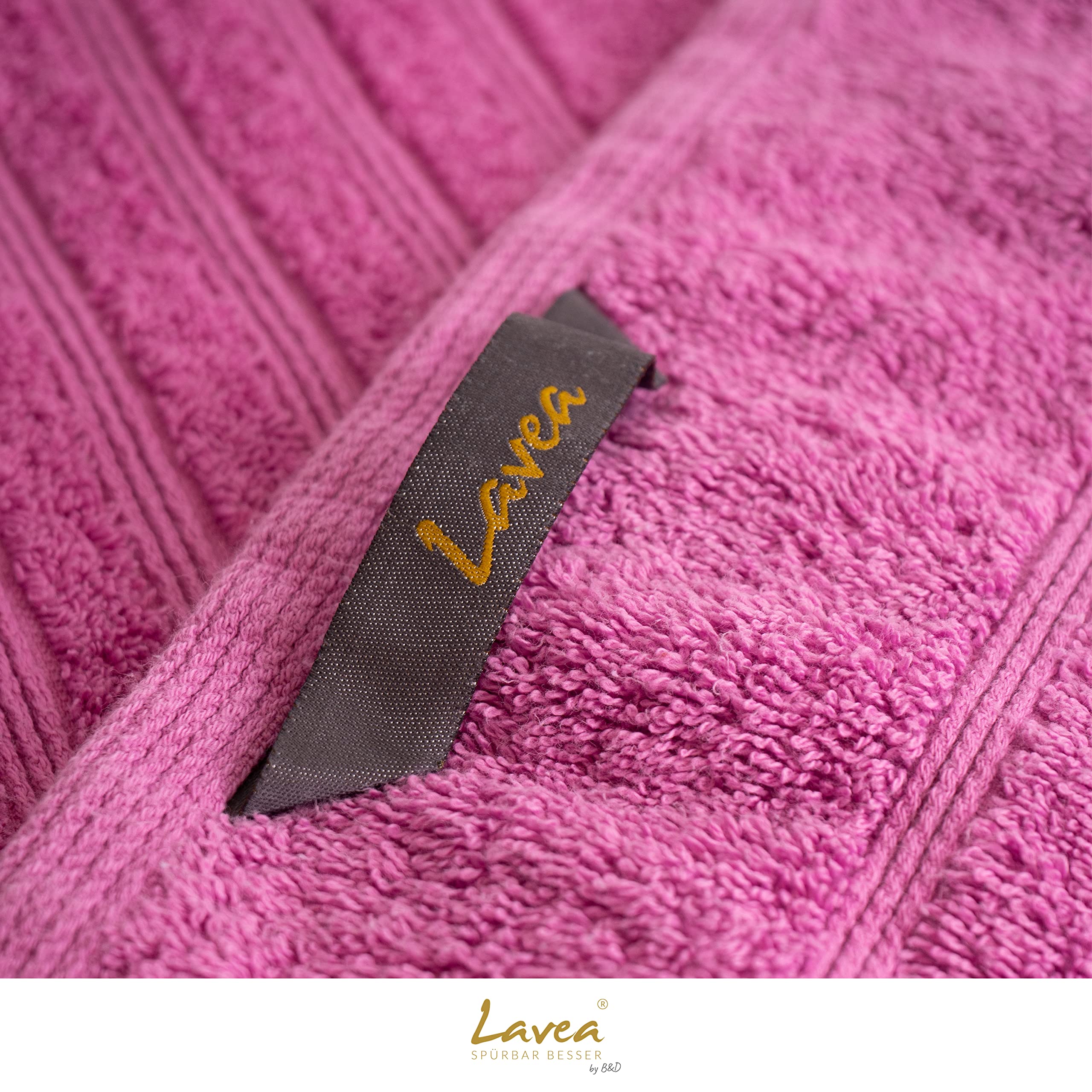Lavea® 1 Toalla de Sauna XXL 80x220 cm in Rizo de Algodón Orgánico 100% Suave y Absorbente, para Casa, Hotel y SPA – Ideal también como Toallas de Ducha – Violeta