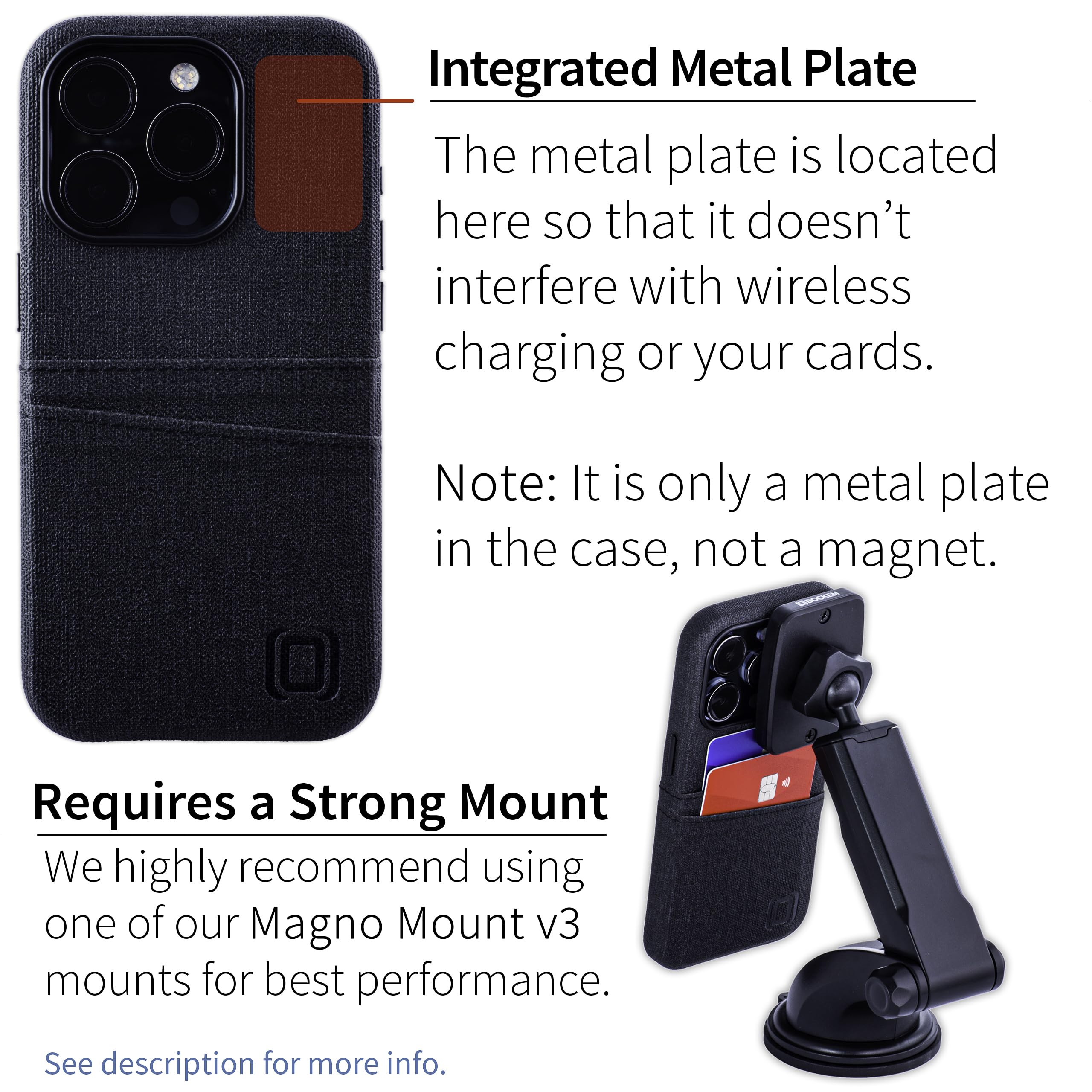 Dockem Luxe M2 Custodia Portafoglio In Pelle Sintetica Per IPhone 15 Pro Con Piastra Magnetica E 2 Slot Carte (Borgogna) - 3