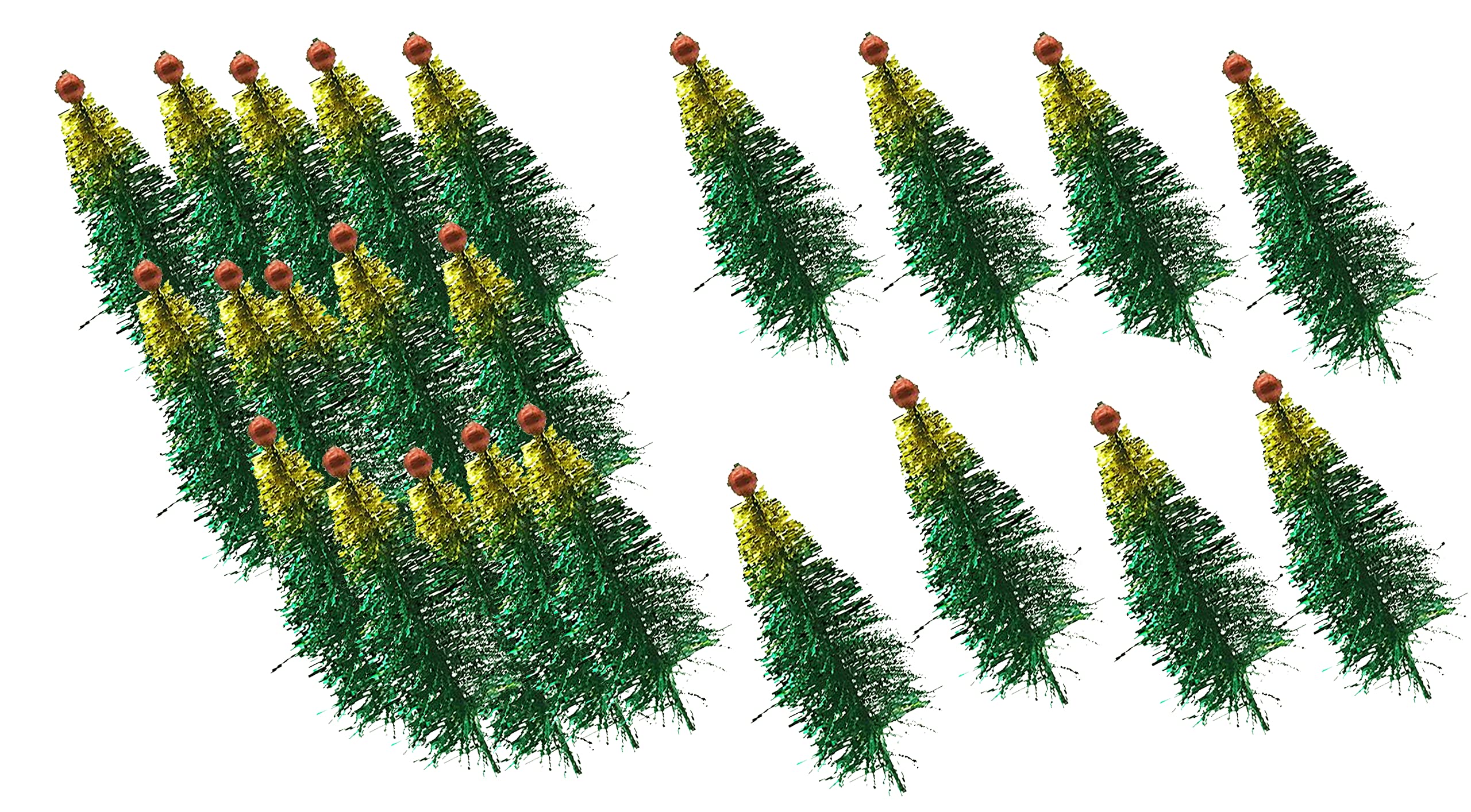 25 Pcs Small Mini Tinsel Christmas Tree Cake Topper DIY Craft Xmas Tree Hangings Ornaments for Decoration Items for Home