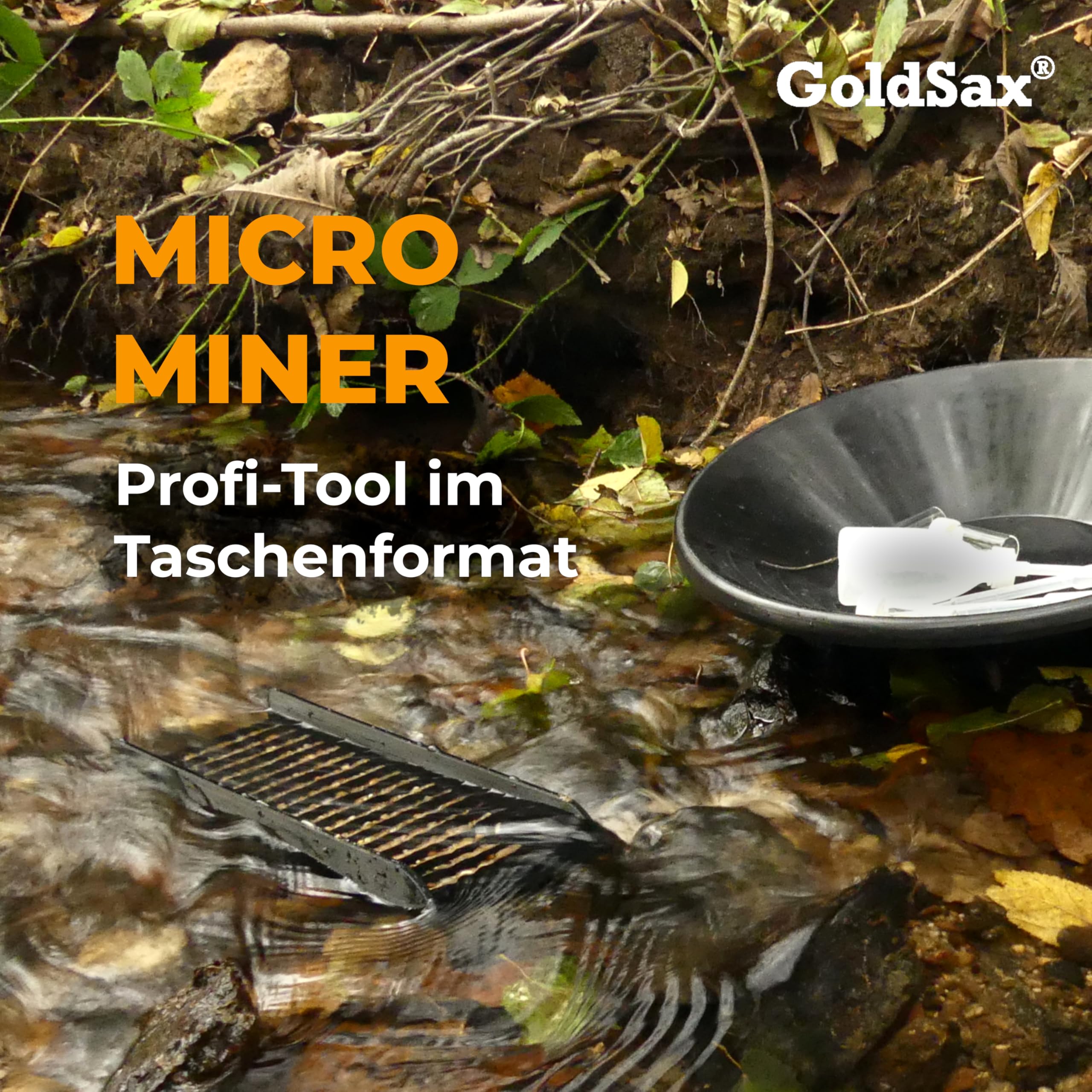 Micro Miner, Pocketsluice, Mini Goldwaschrinne, Robuste und Leichte Sluicebox für Abenteuer Unterwegs