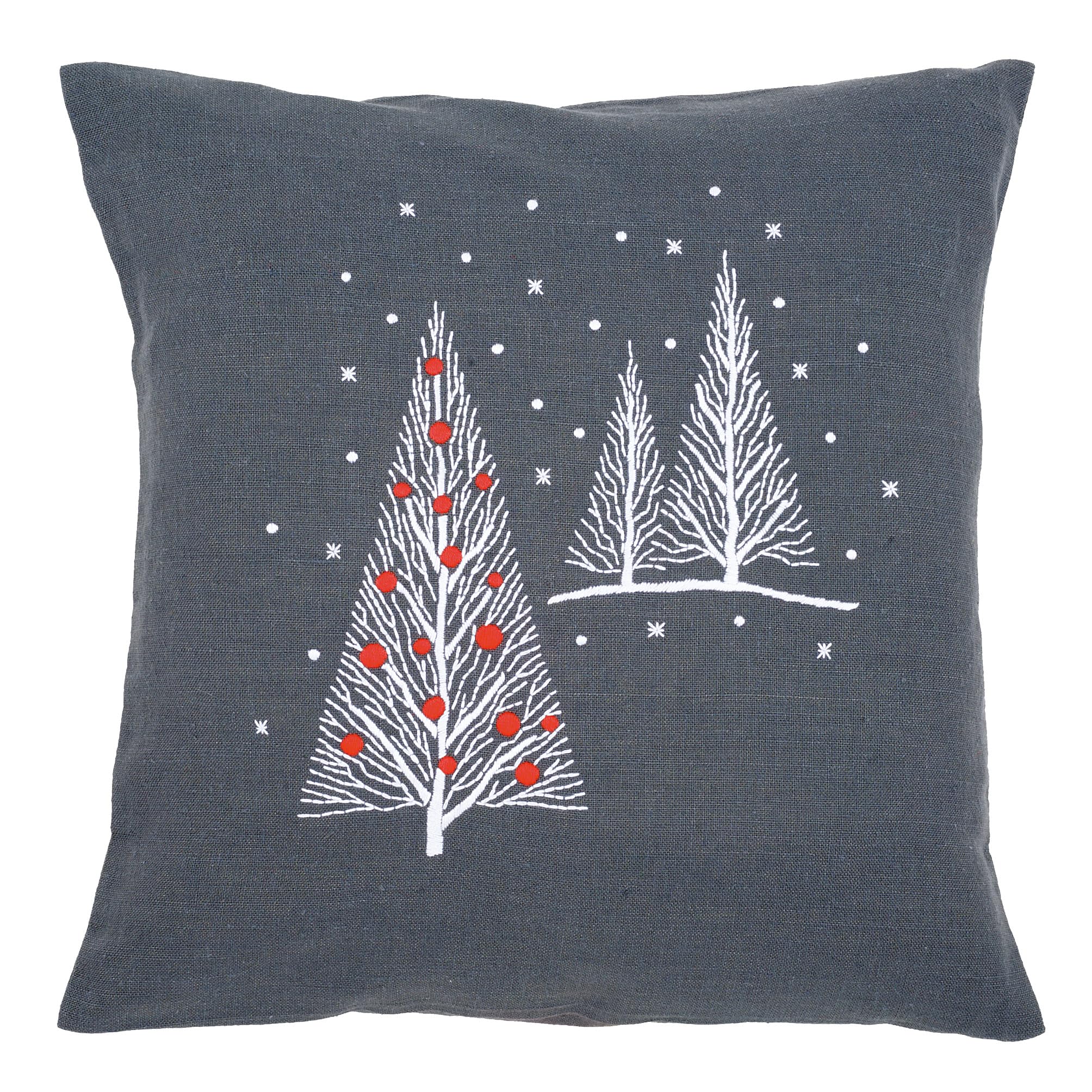 Groves & Thames Christmas Trees Embroidery Kit - Cushion - Multicolor
