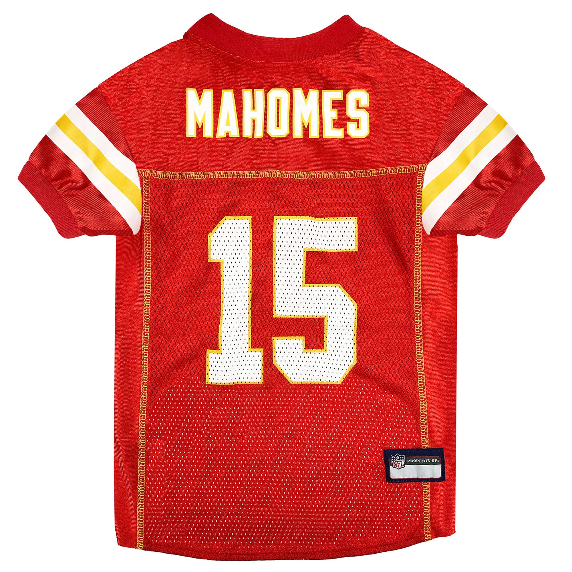 Pets First NFLPA Patrick MAHOMES Jersey, NFL Dog Shirt, Size Large, Kansas City Chiefs Mesh Jersey for Dogs