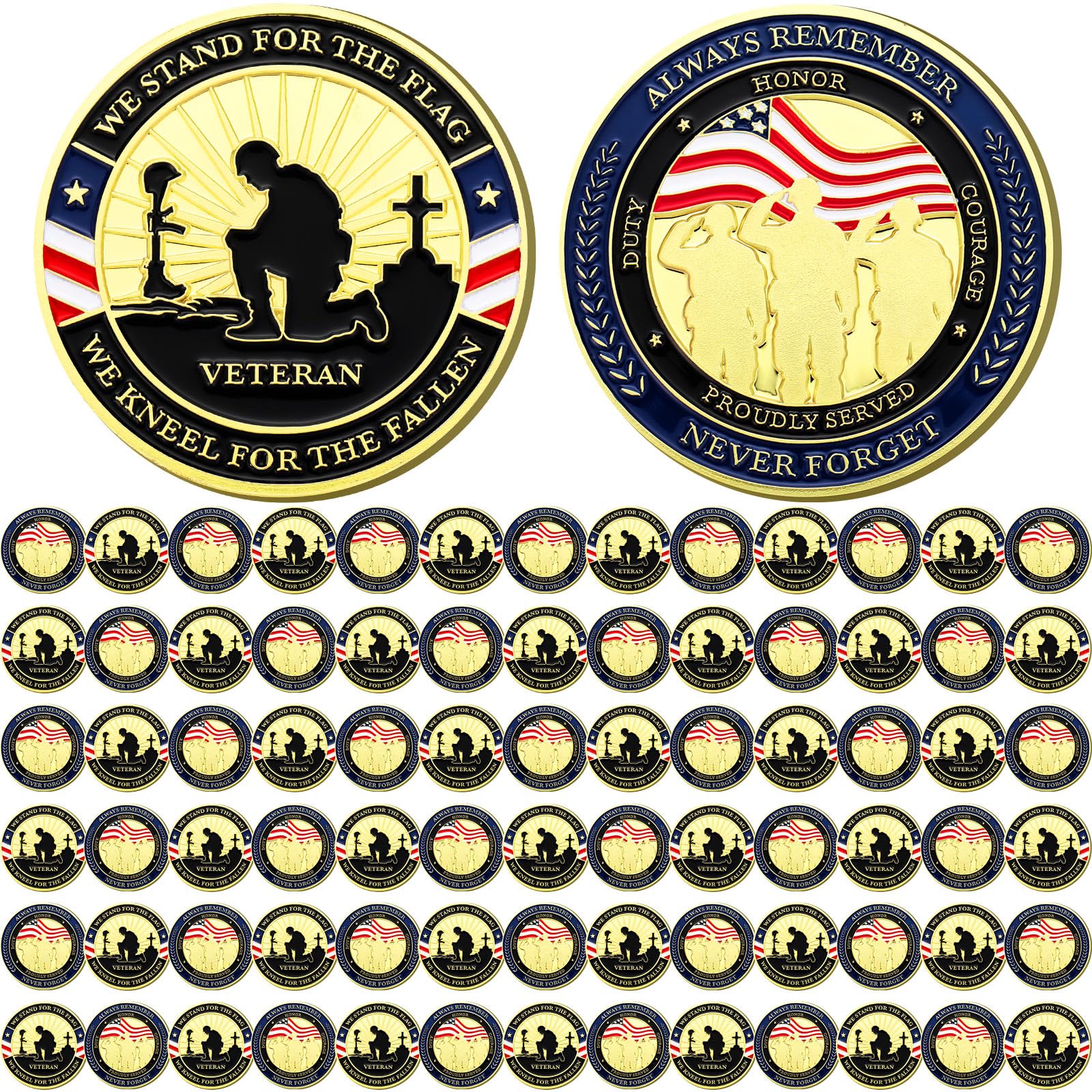 Military Challenge Coins - Moedas Agradecimento Veteranos | Presente Emotional Dourado