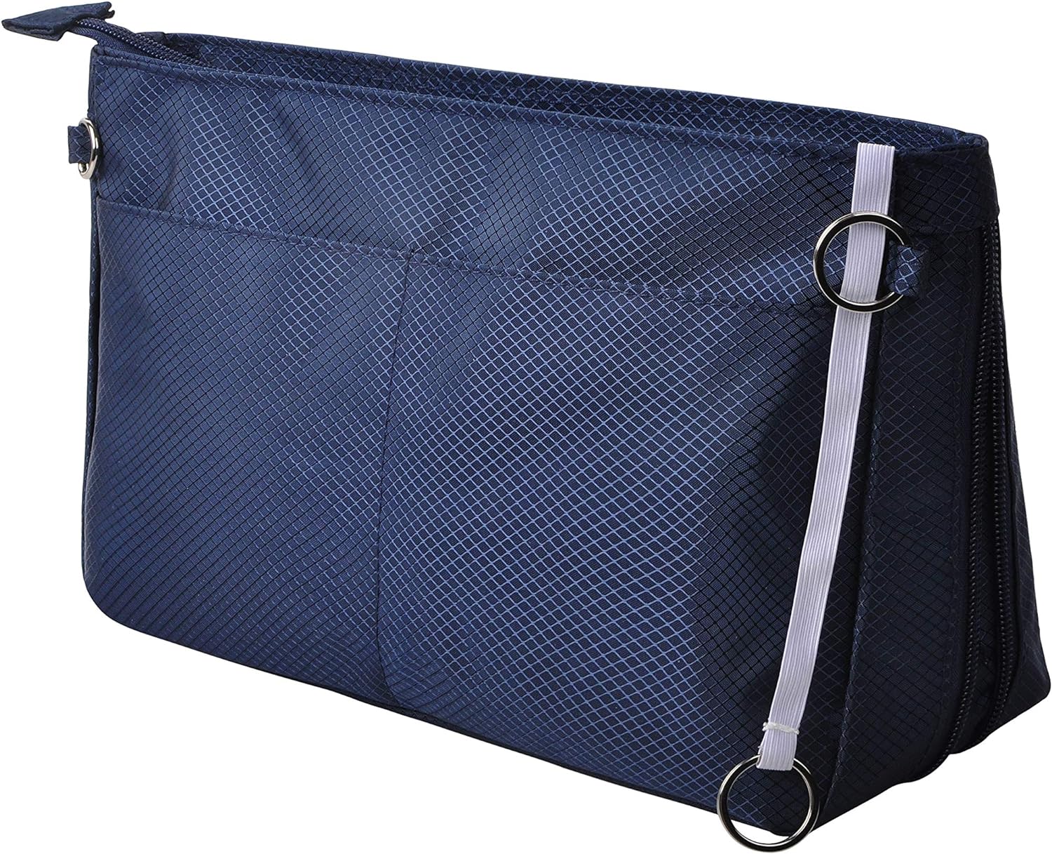 Vercord Expandable Nylon Handbag Purse Organizer Insert Navy Medium