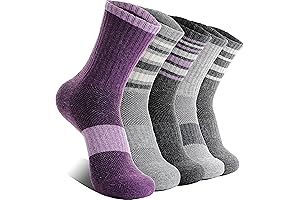 enerwear 4 Pack Women's Merino Wool Outdoor Hiking Trail Crew Sock