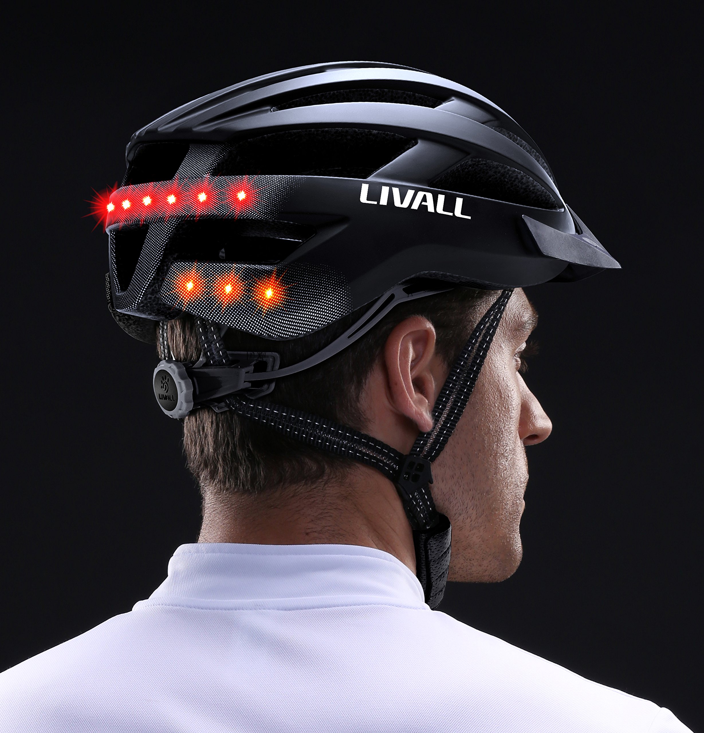 Livall Unisex – Erwachsene MT1 Musik, Rücklicht, Blinker, Navigation, Anruffunktion und SOS-System Fahrradhelm, mattschwarz, 54-58cm Sport & Freizeit