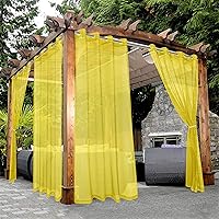 Vista 26 de BONZER Cortinas traslúcidas blancas para patio impermeables para exteriores – 2 paneles con ojales, cortina transparente de gasa para interiores