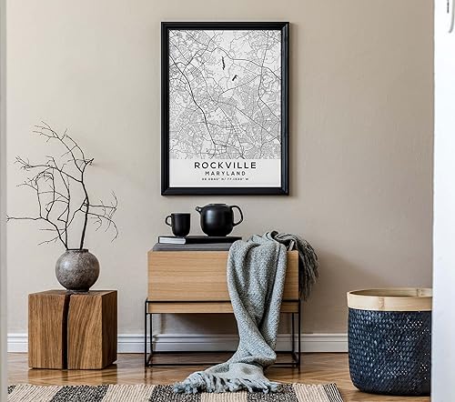 Vista 7 de Mapa de Rockville, Maryland, Light 2 (16x20)